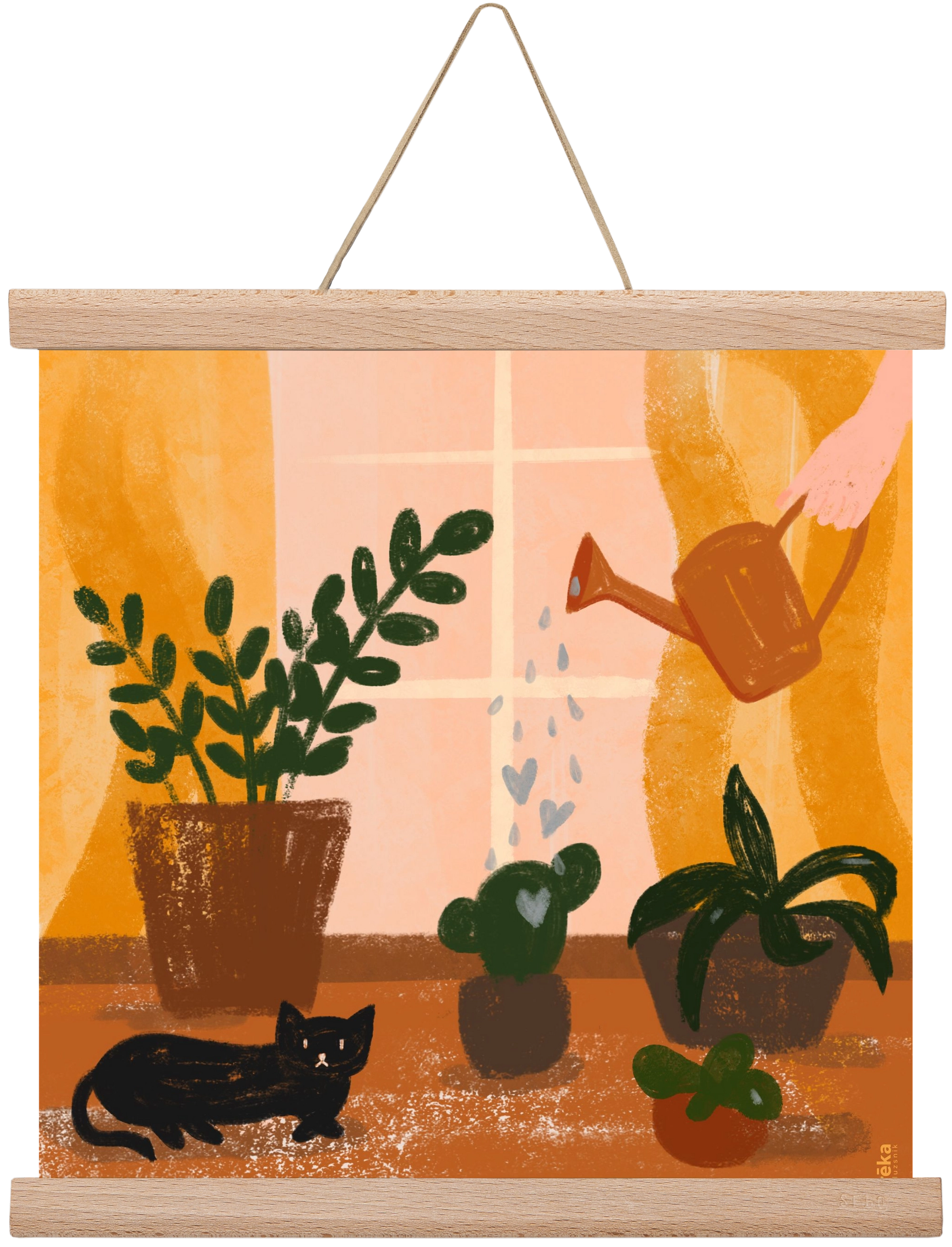 locsoló, 30x30 cm (30x30 cm), Tölgy akasztó