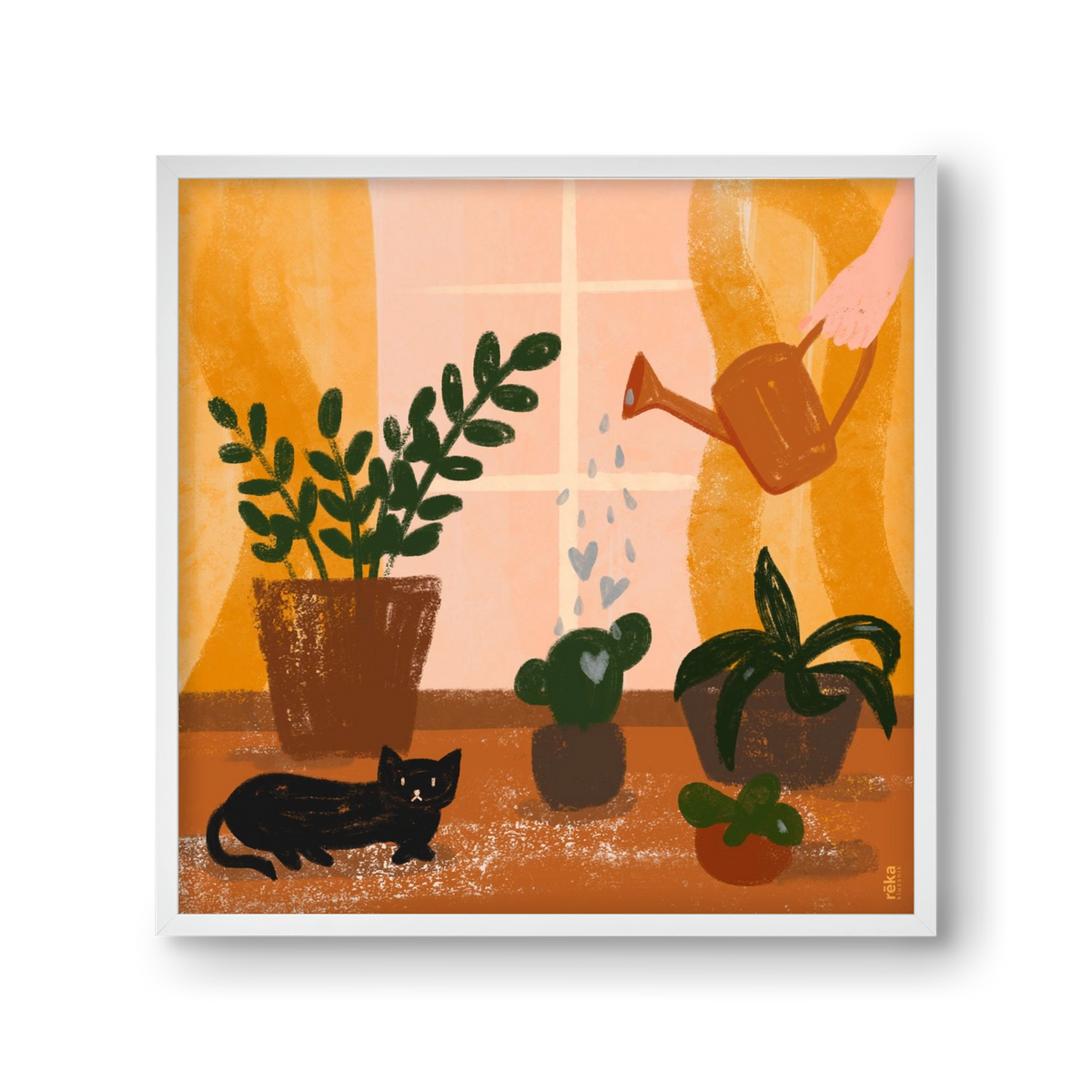 locsoló, 30x30 cm (30x30 cm), Fehér keret