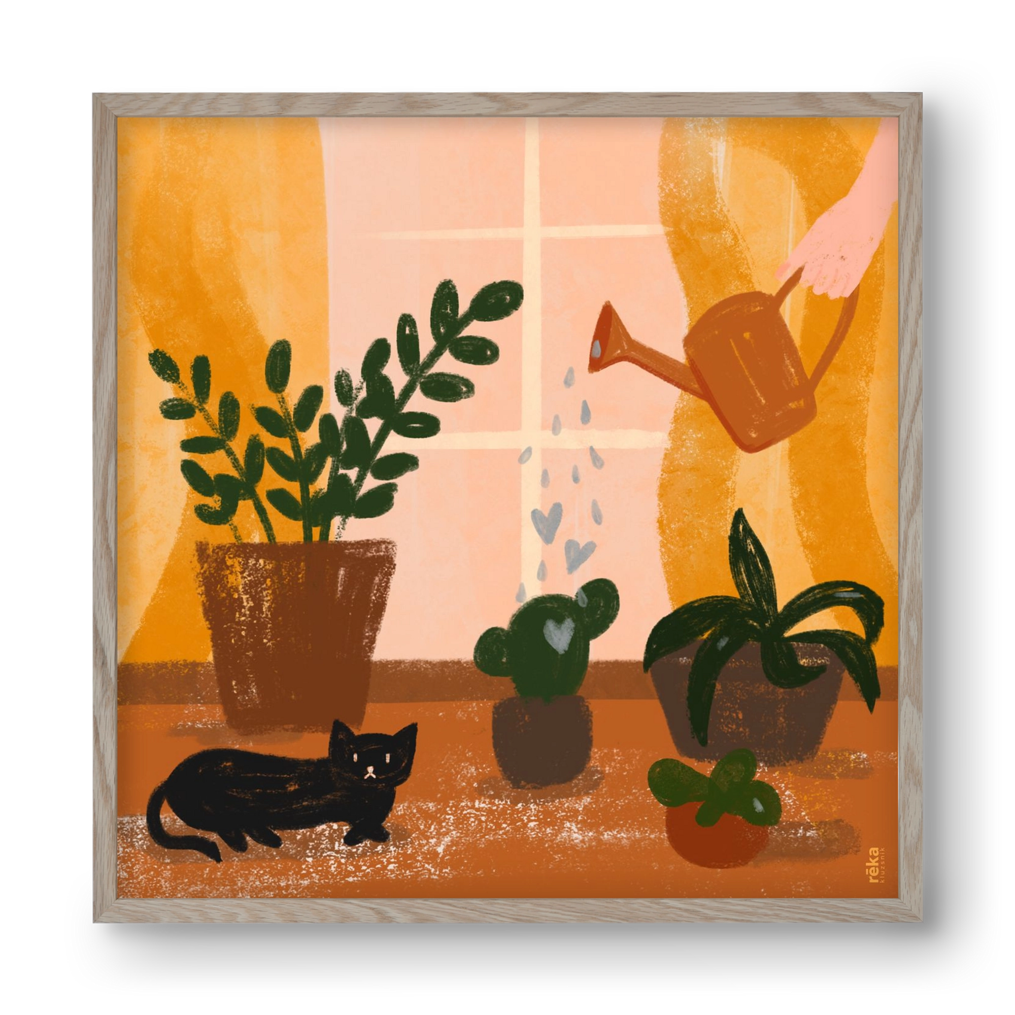 locsoló, 40x40 cm (40x40 cm), Tölgy keret