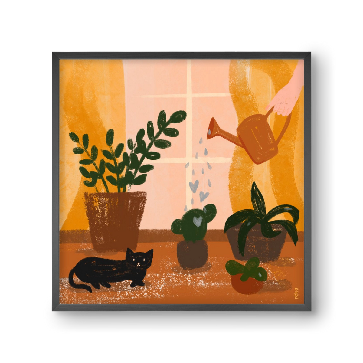 locsoló, 30x30 cm (30x30 cm), Fekete keret