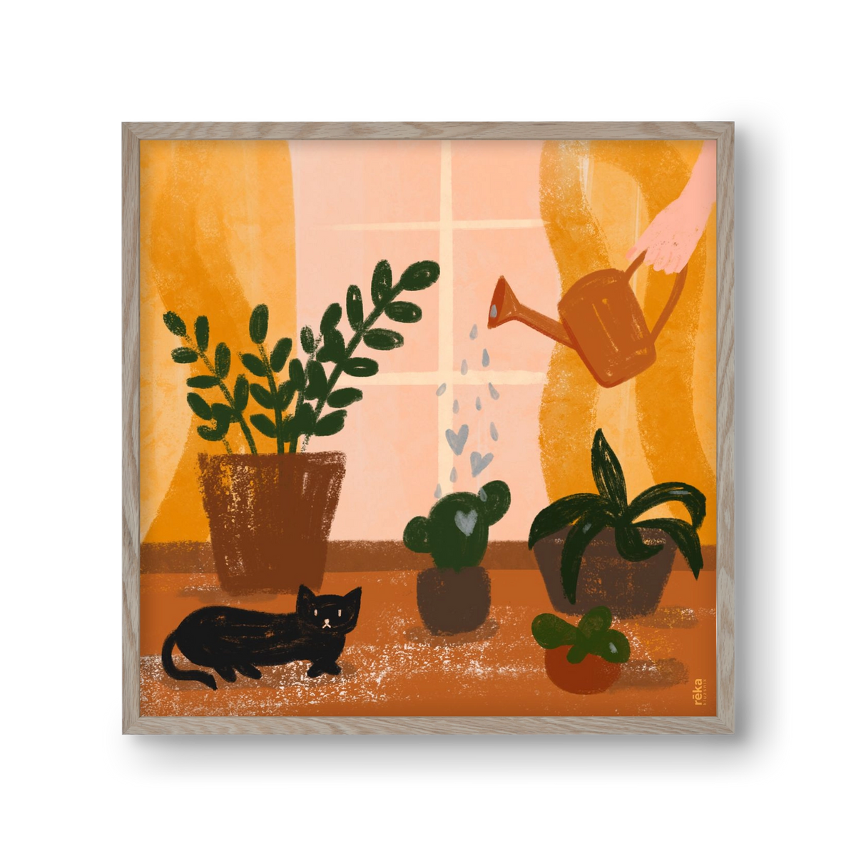 locsoló, 30x30 cm (30x30 cm), Tölgy keret