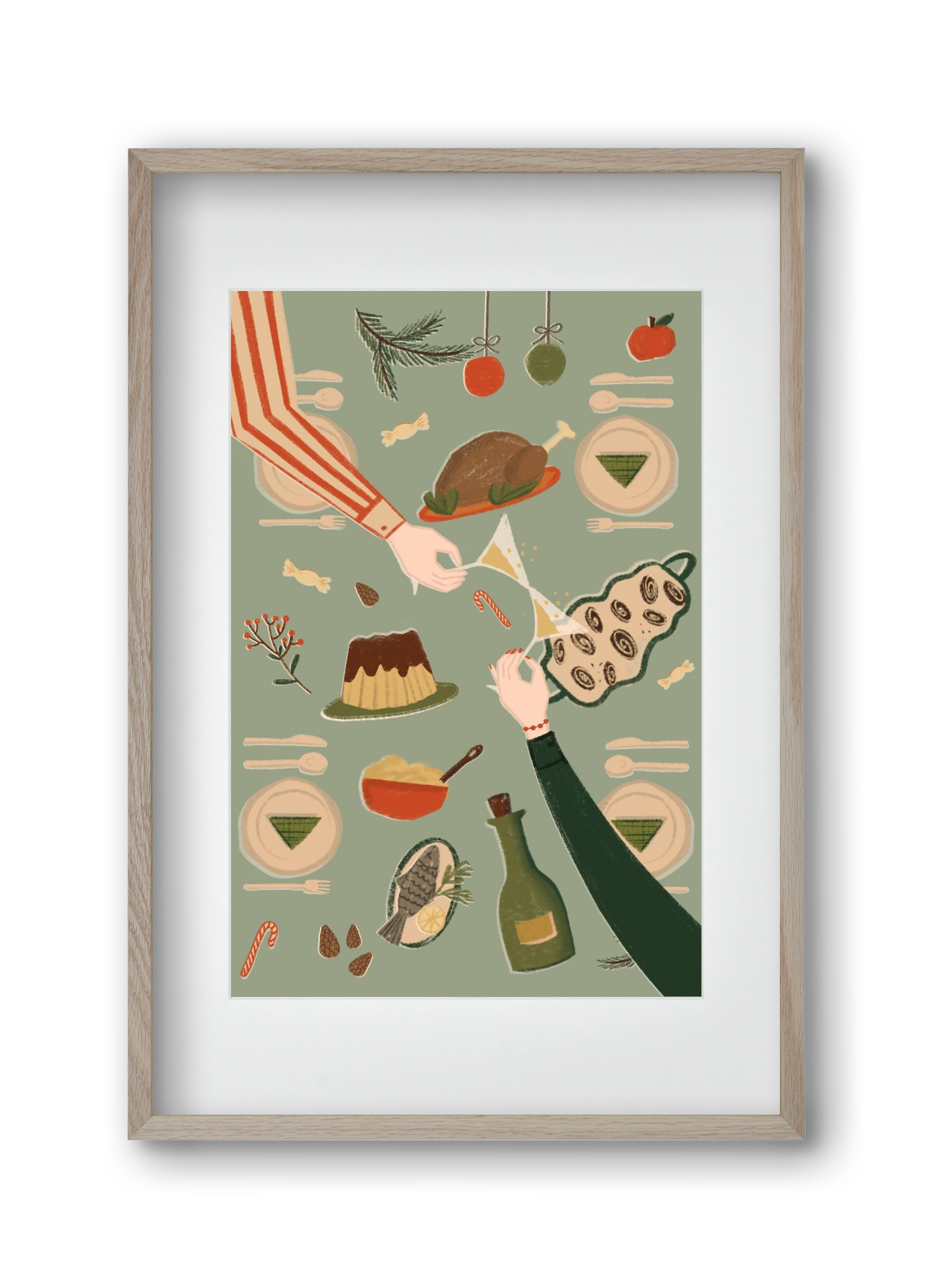 festive mood, 30x45 cm (20x30 cm), Tölgy keret, paszpartuval