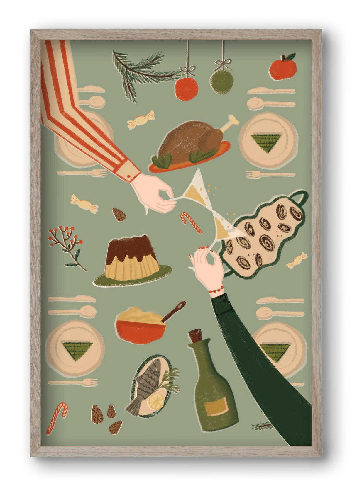 festive mood, 40x60 cm (40x60 cm), Tölgy keret