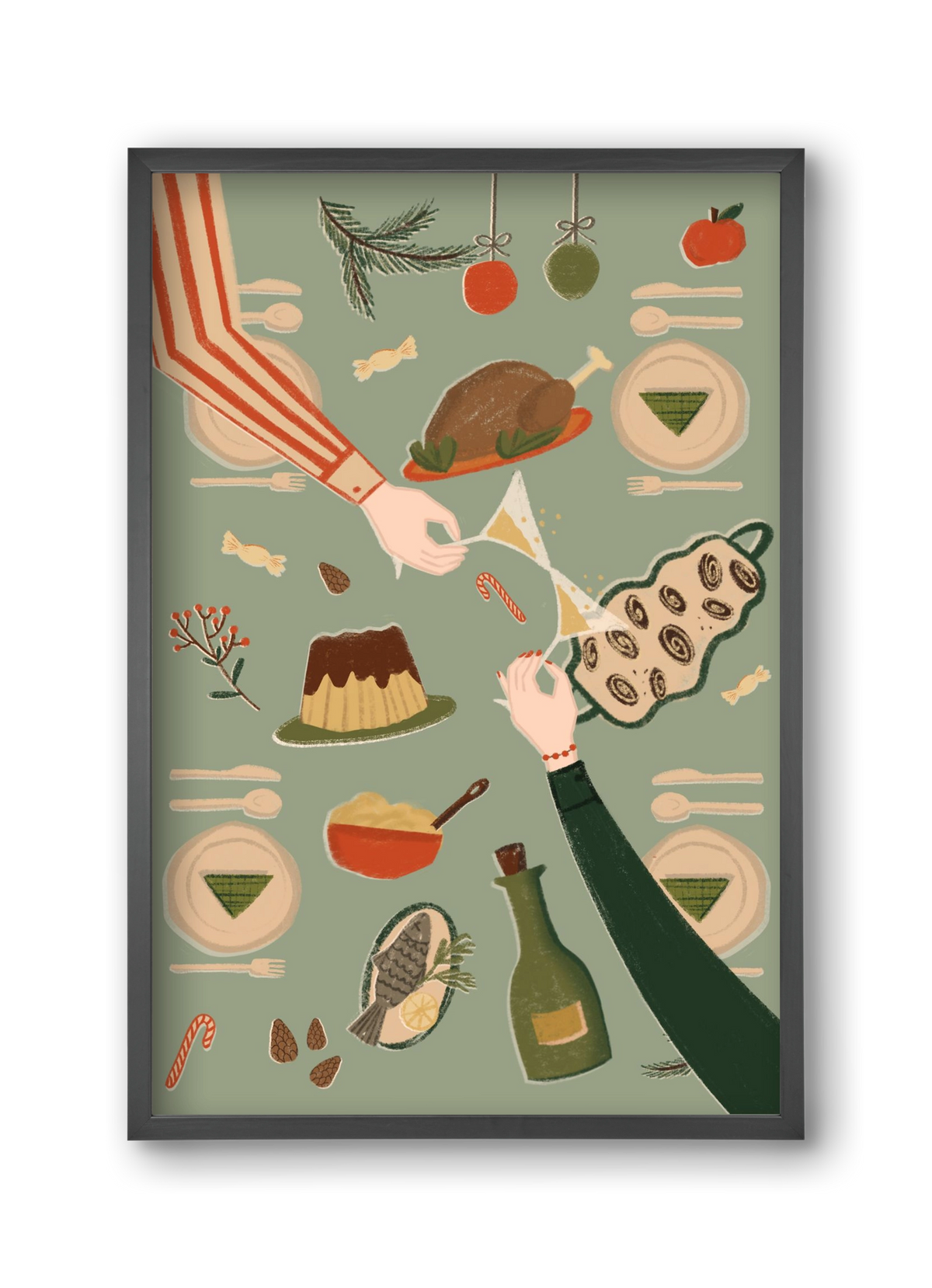 festive mood, 30x45 cm (30x45 cm), Fekete keret