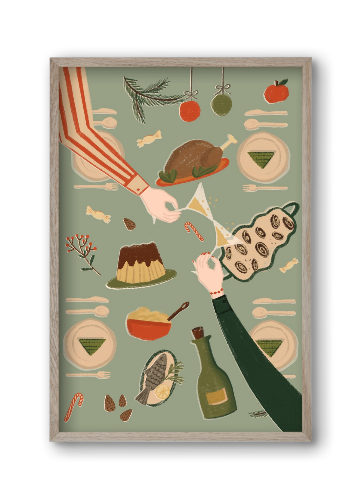 festive mood, 30x45 cm (30x45 cm), Tölgy keret