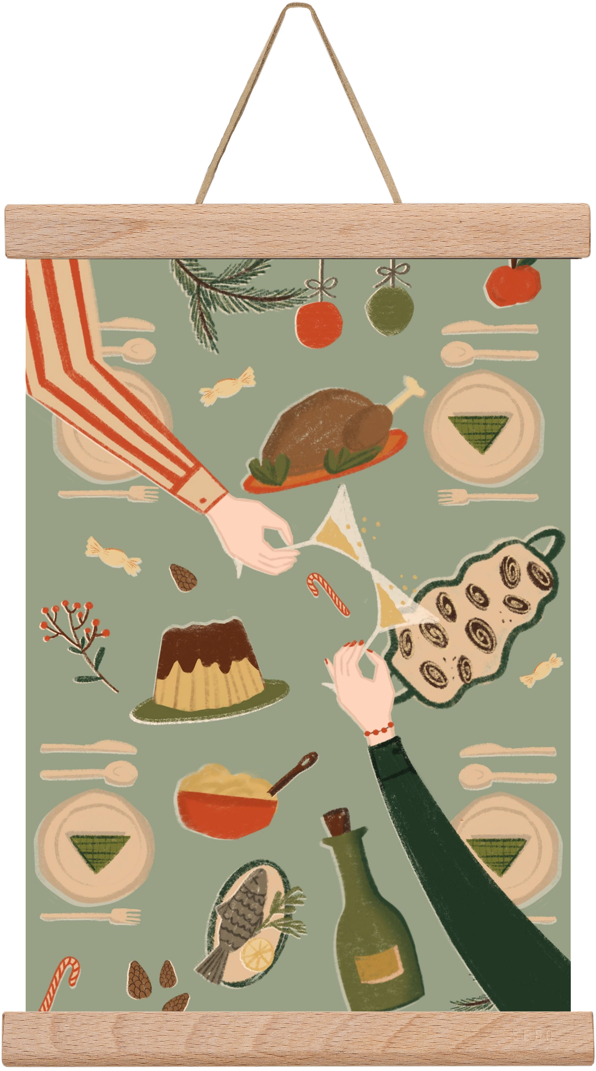 festive mood, 20x30 cm (20x30 cm), Tölgy akasztó