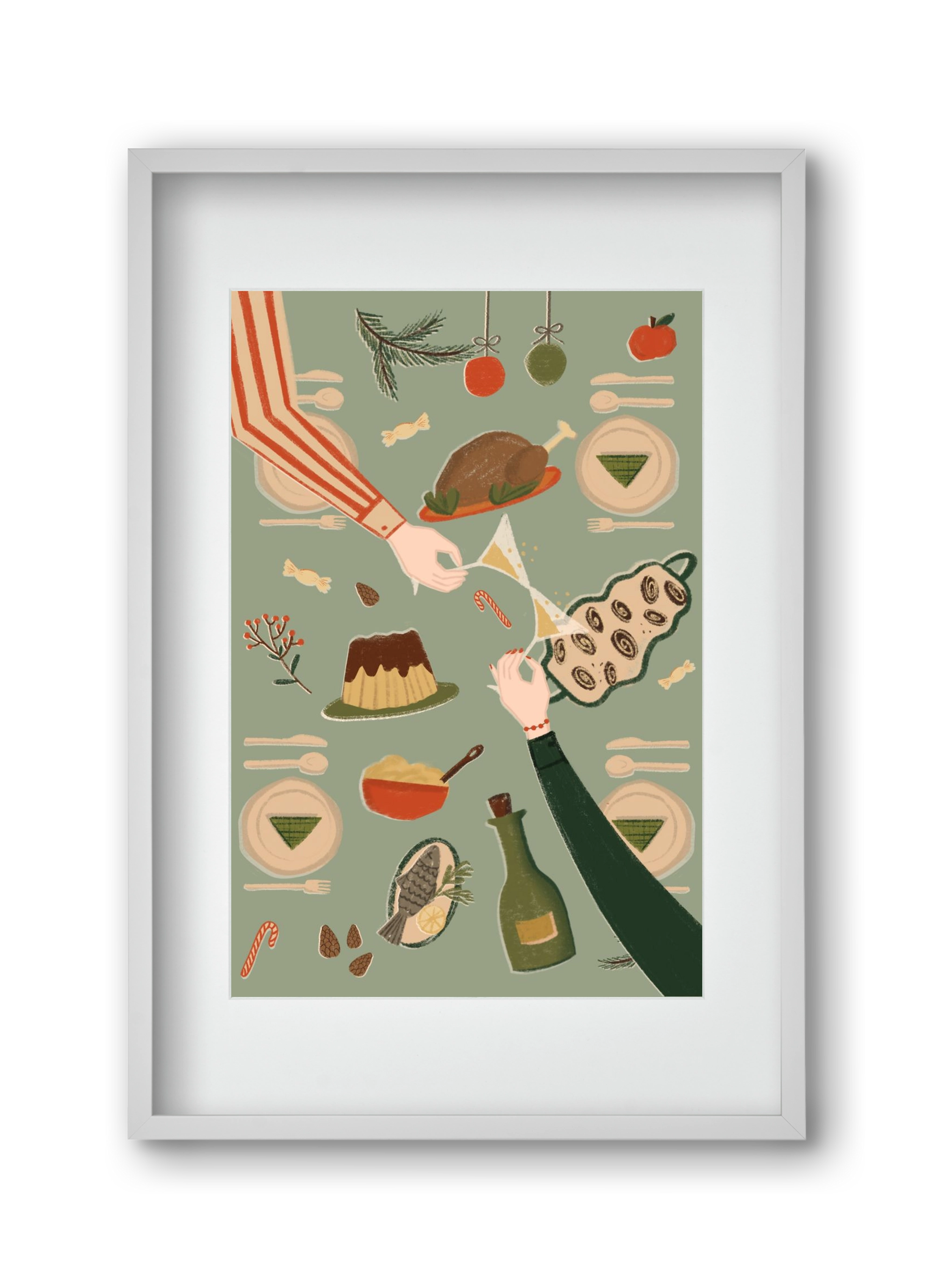 festive mood, 30x45 cm (20x30 cm), Fehér keret, paszpartuval