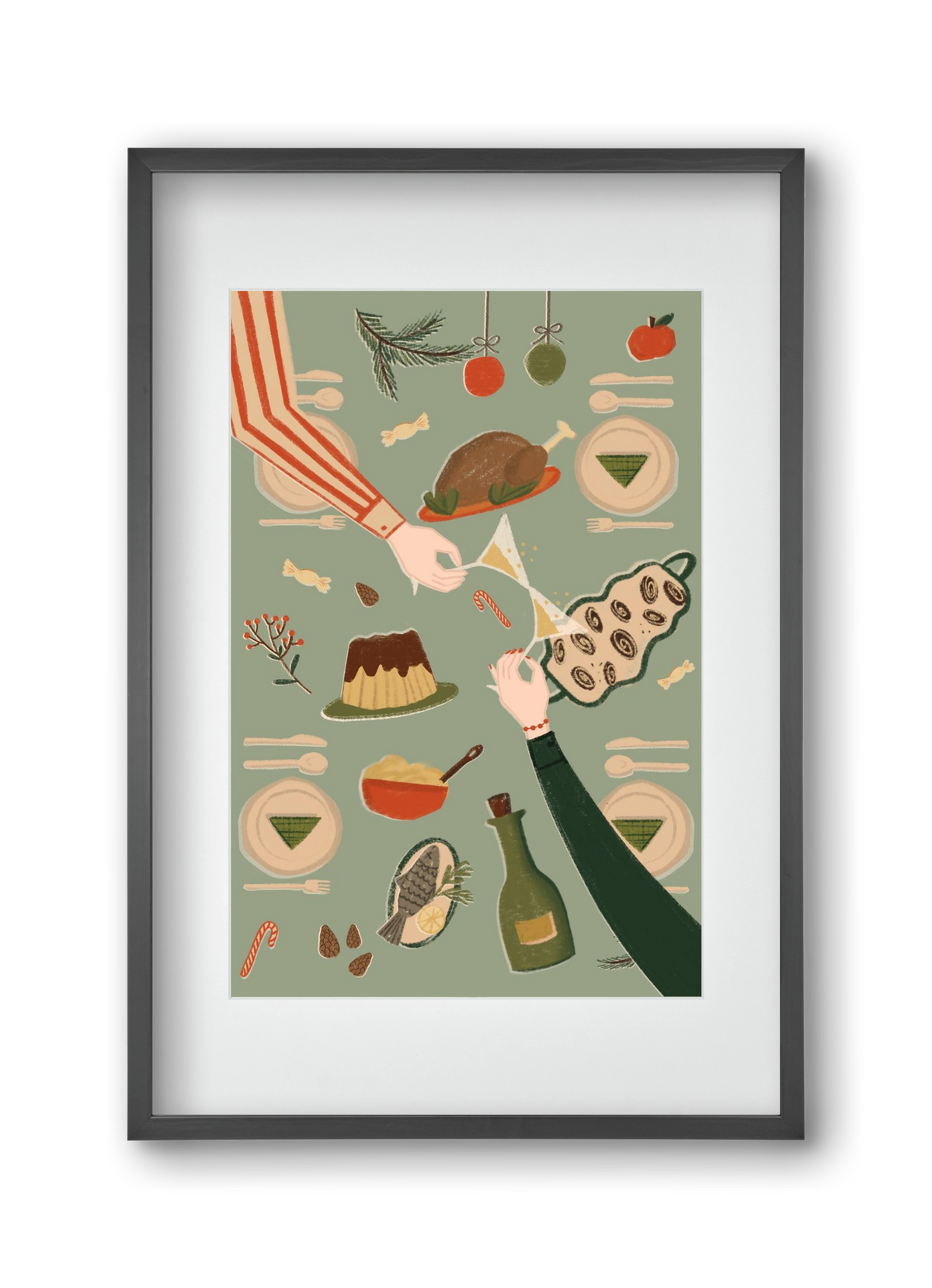 festive mood, 30x45 cm (20x30 cm), Fekete keret, paszpartuval