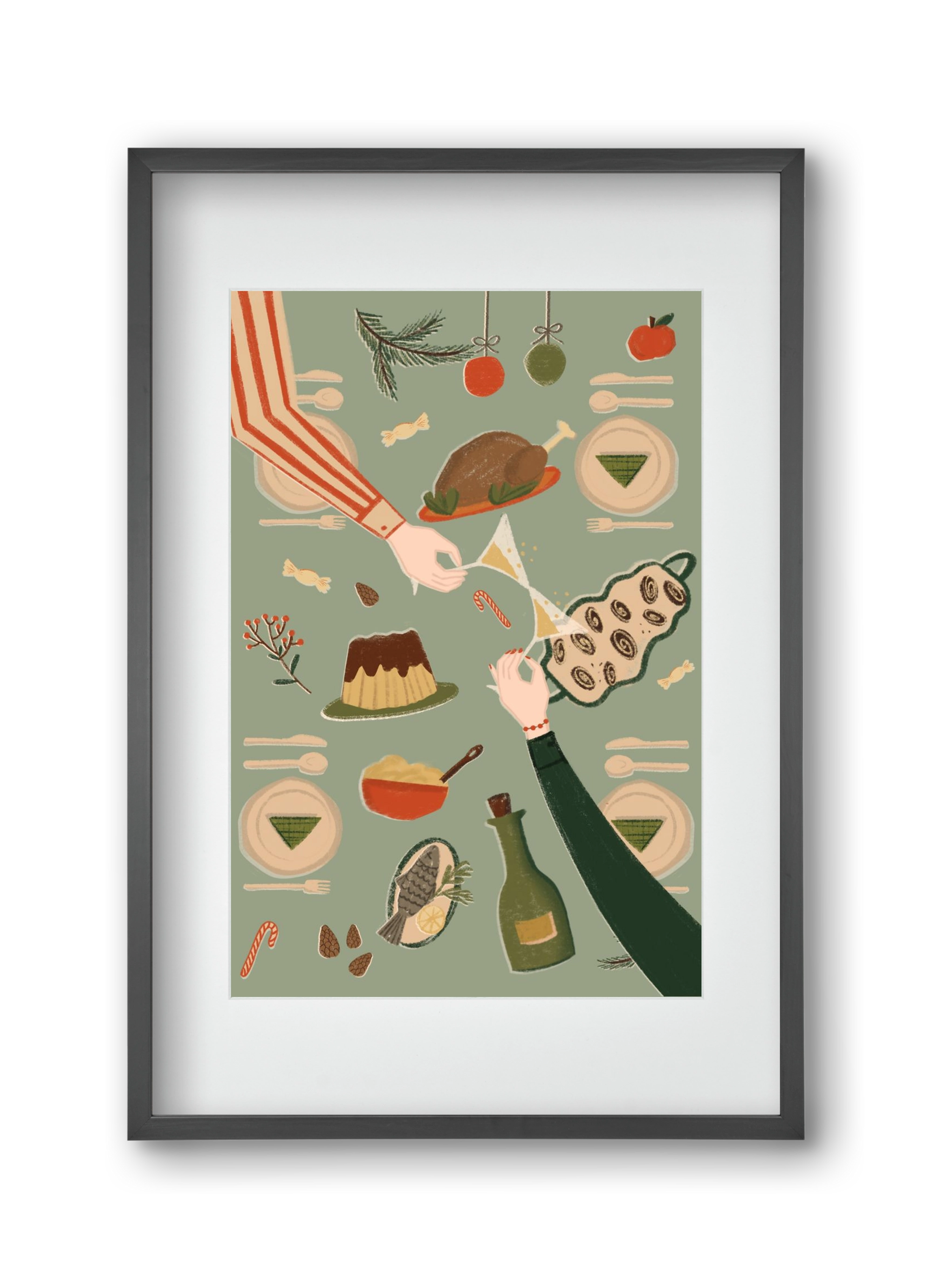 festive mood, 30x45 cm (20x30 cm), Fekete keret, paszpartuval