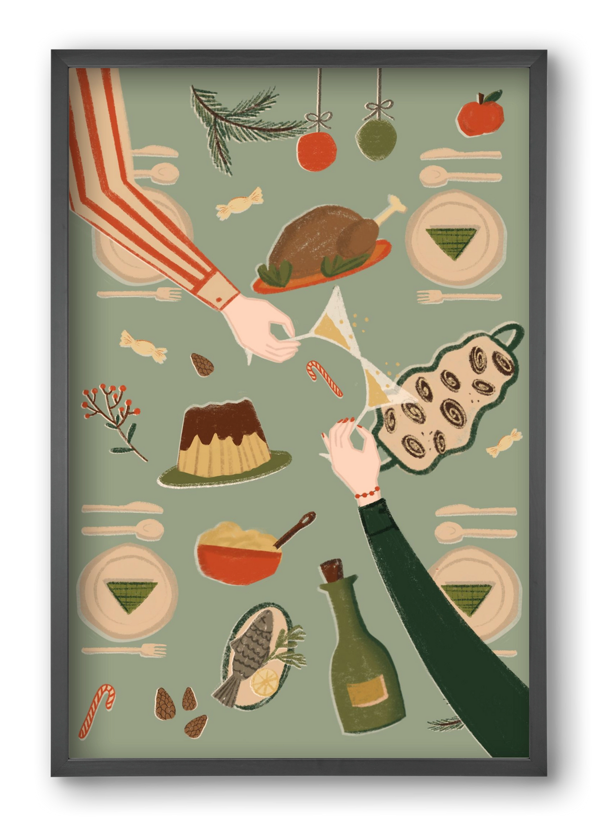 festive mood, 40x60 cm (40x60 cm), Fekete keret