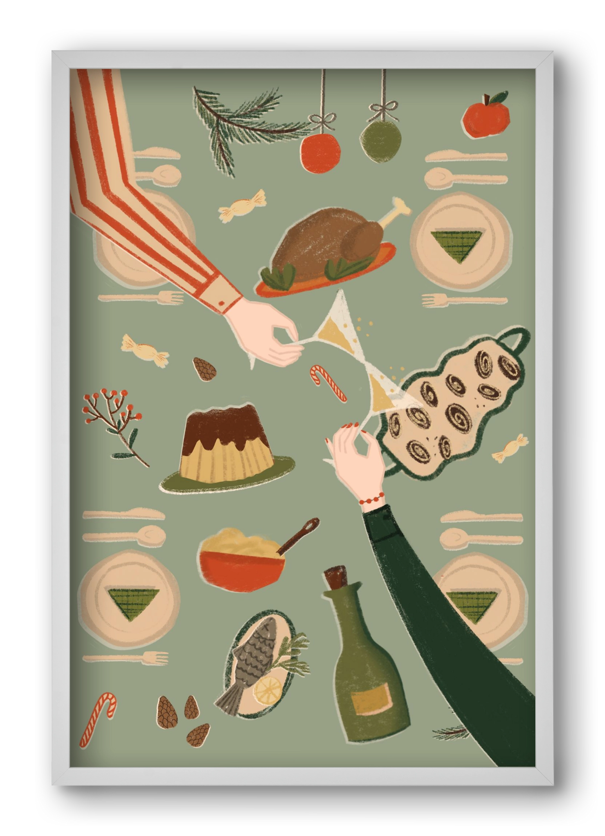 festive mood, 40x60 cm (40x60 cm), Fehér keret