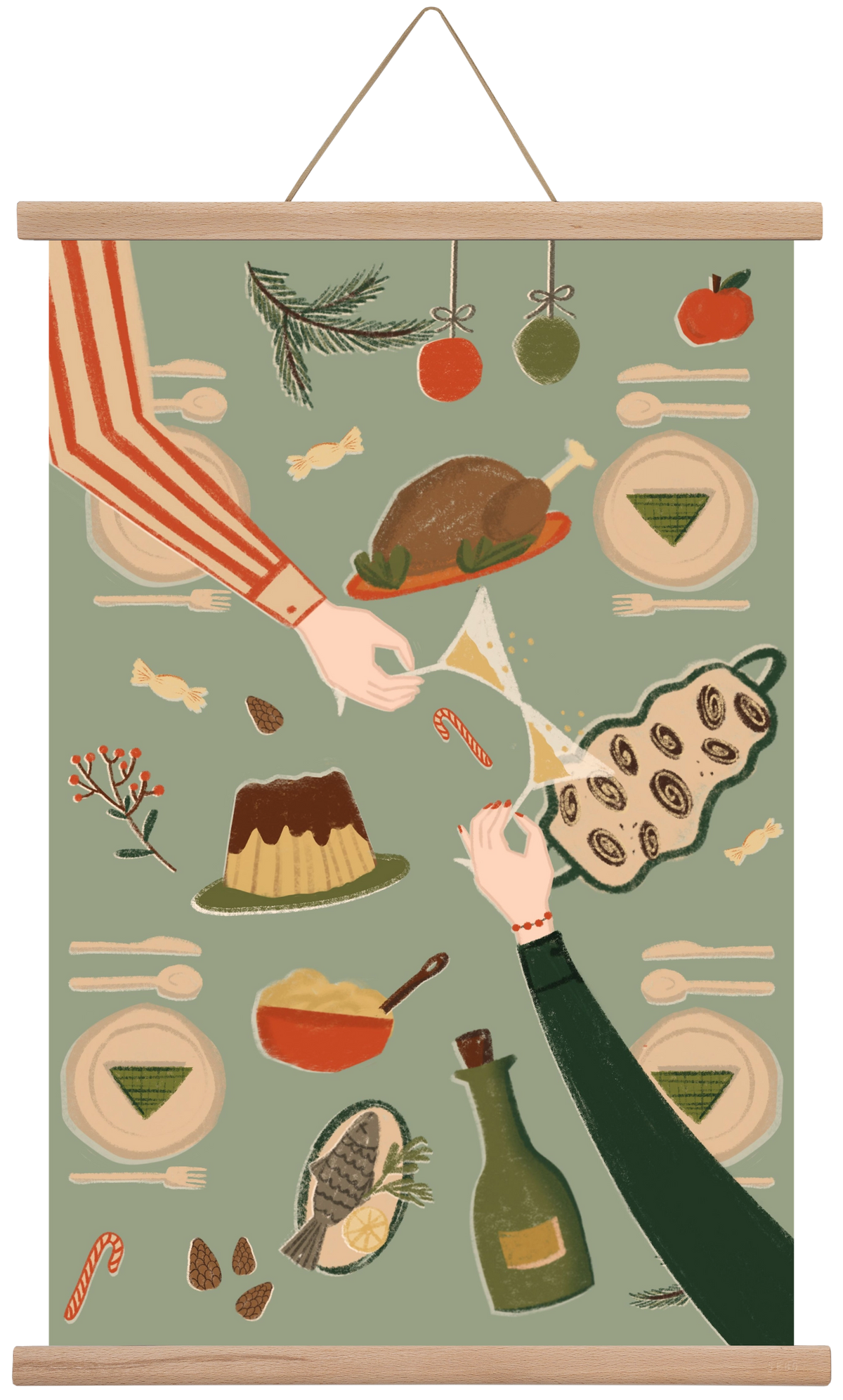 festive mood, 40x60 cm (40x60 cm), Tölgy akasztó