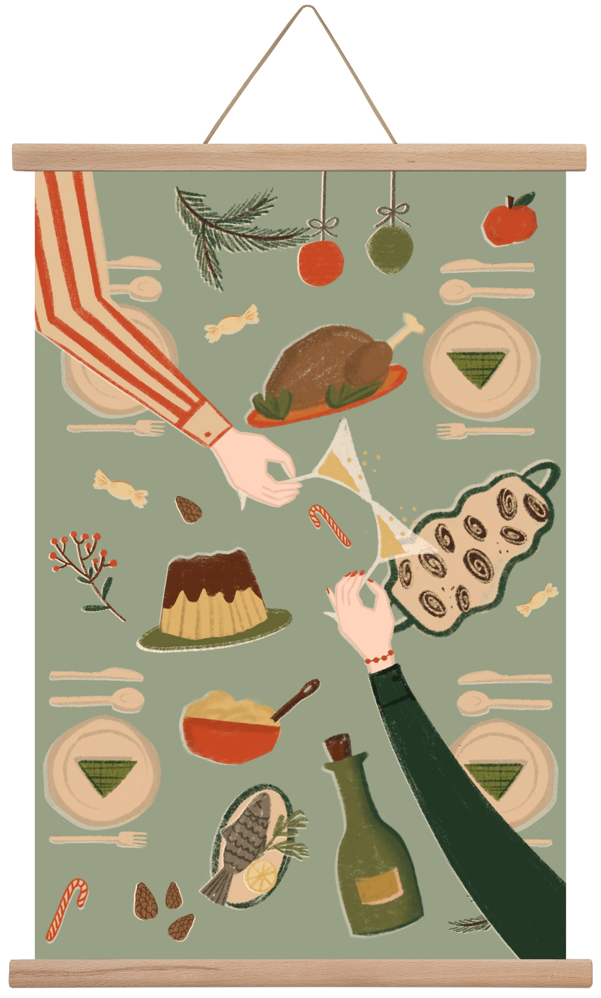 festive mood, 40x60 cm (40x60 cm), Tölgy akasztó