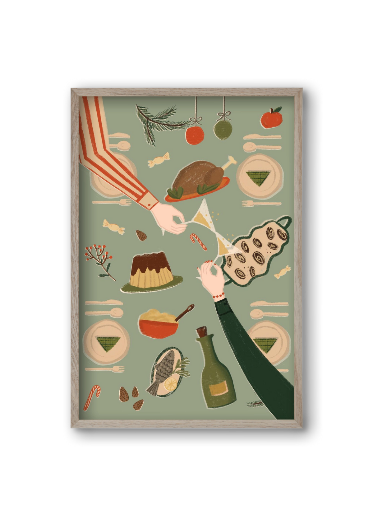 festive mood, 20x30 cm (20x30 cm), Tölgy keret