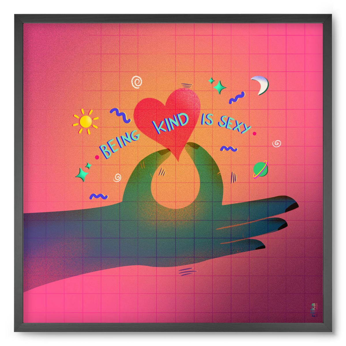 being kind is sexy, 50x50 cm (50x50 cm), Fekete keret