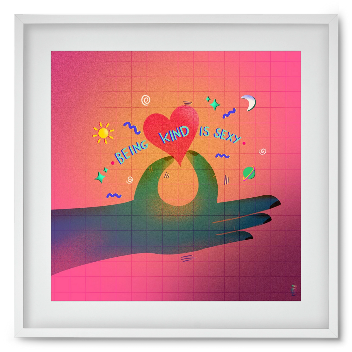 being kind is sexy, 50x50 cm (40x40 cm), Fehér keret, paszpartuval