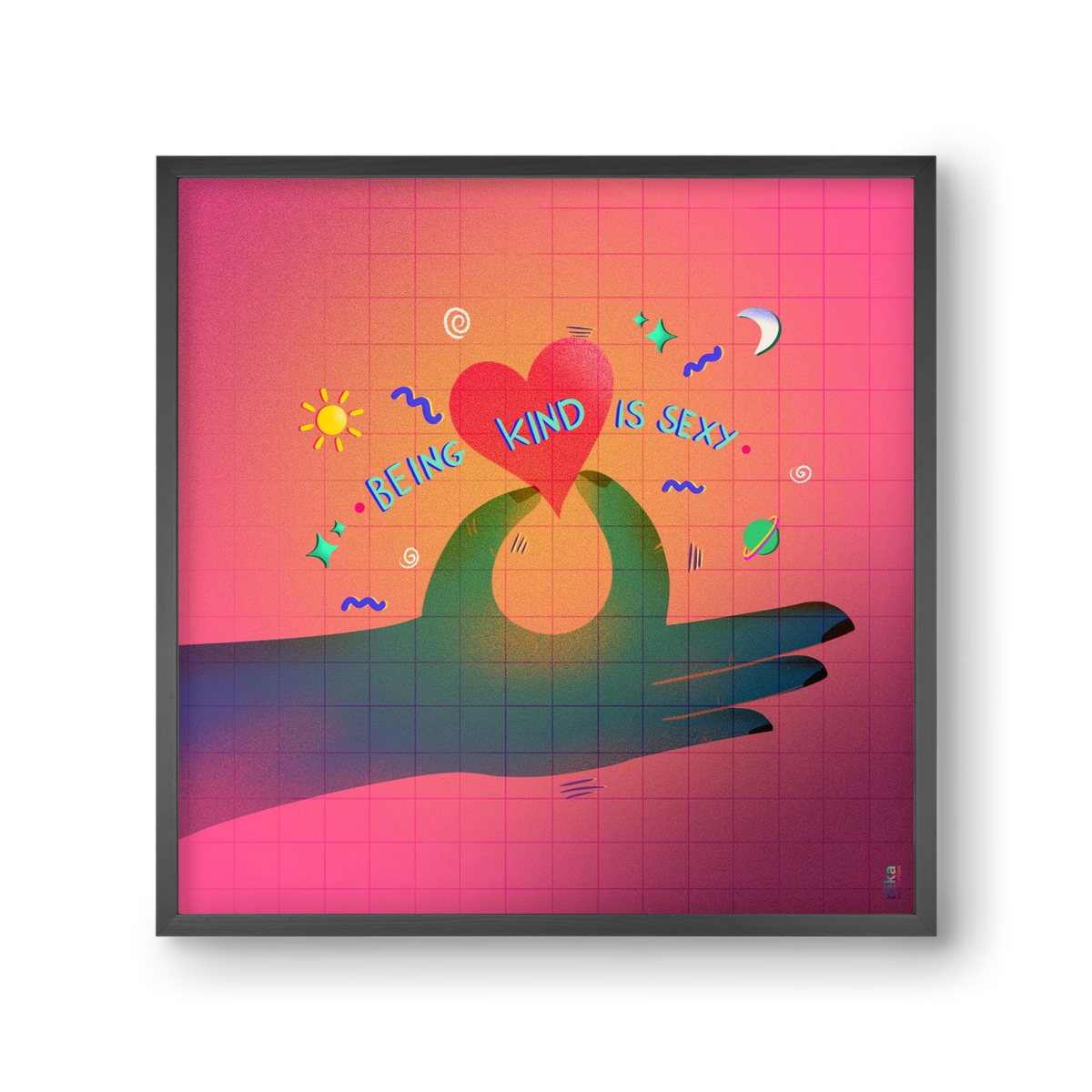 being kind is sexy, 30x30 cm (30x30 cm), Fekete keret