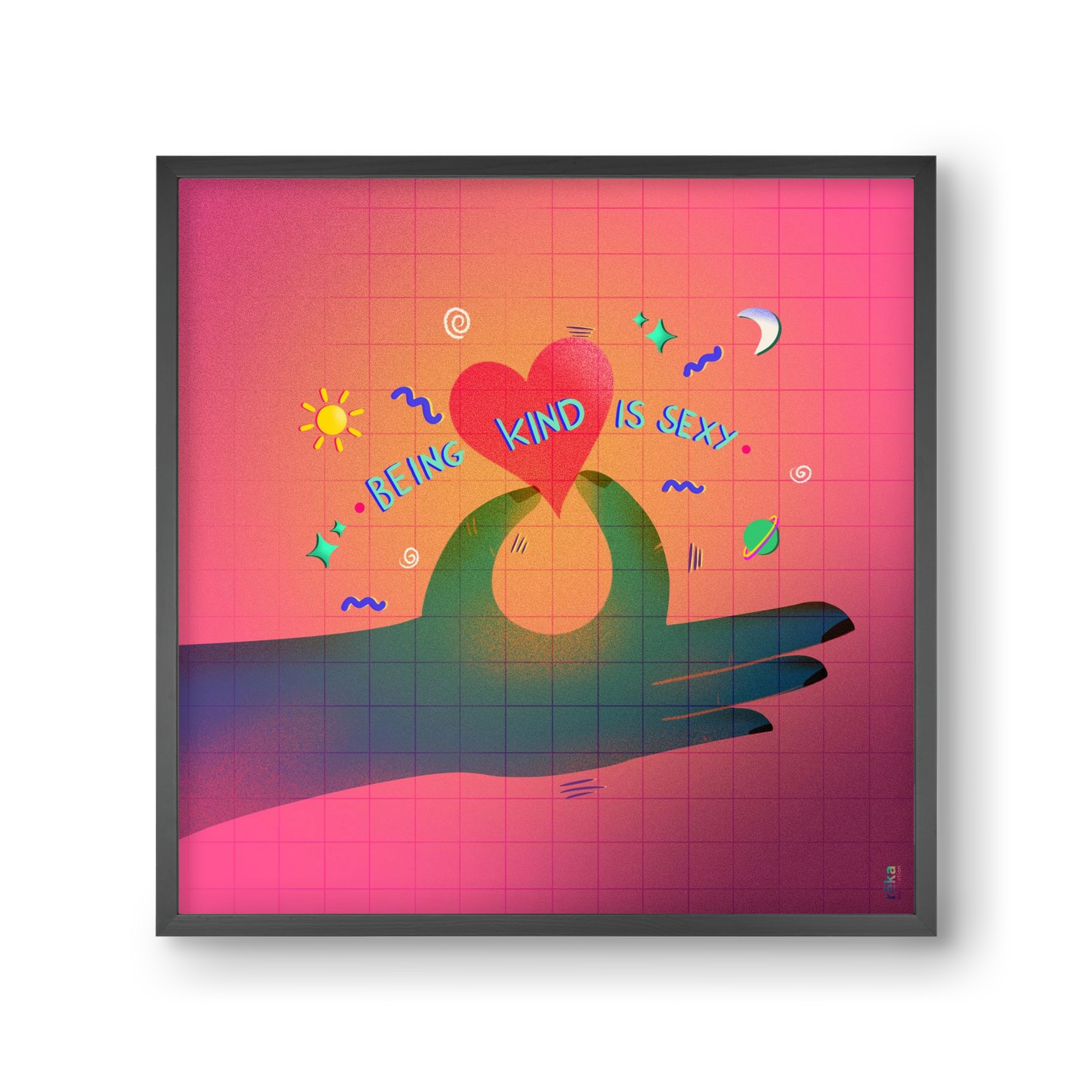 being kind is sexy, 30x30 cm (30x30 cm), Fekete keret