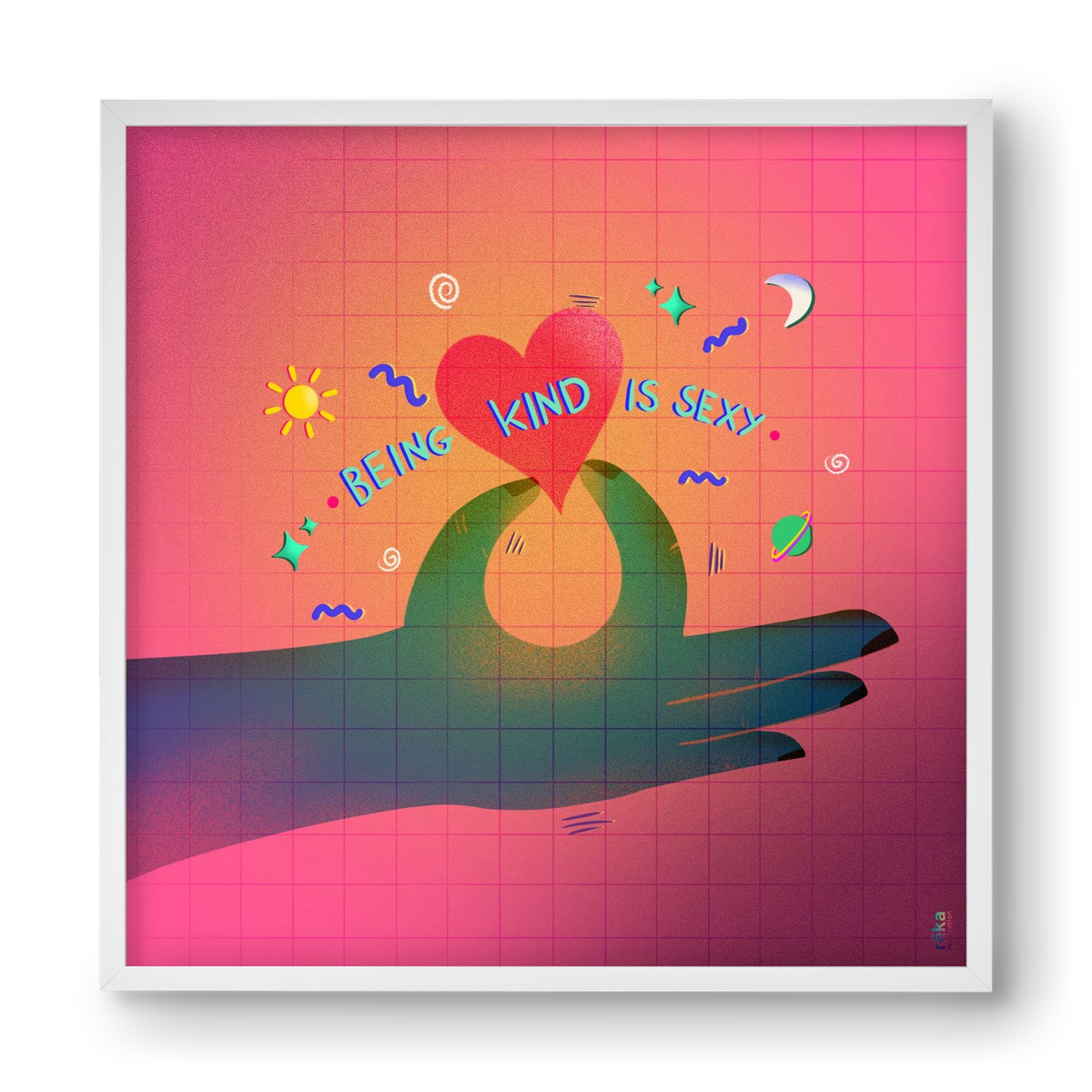 being kind is sexy, 40x40 cm (40x40 cm), Fehér keret
