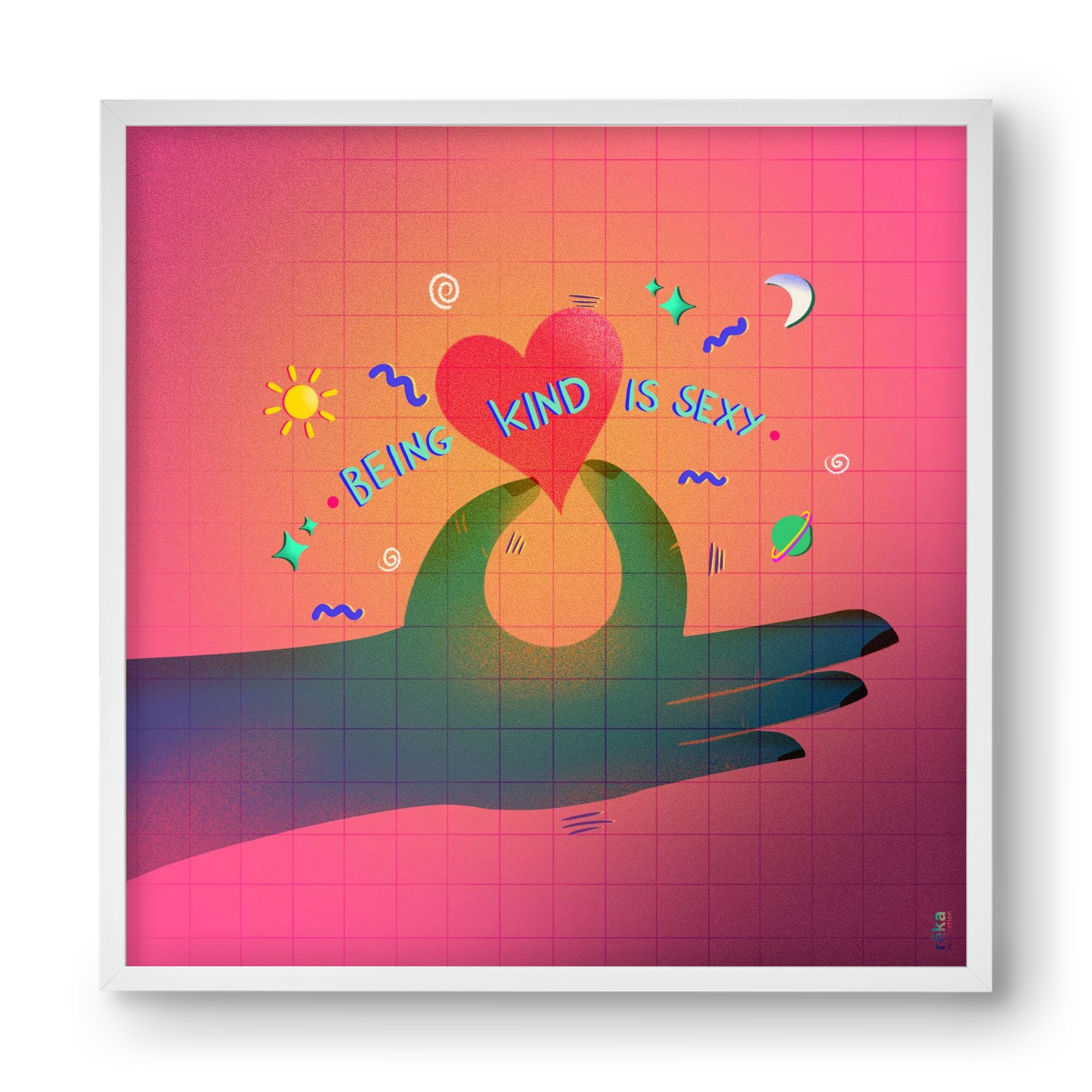 being kind is sexy, 40x40 cm (40x40 cm), Fehér keret