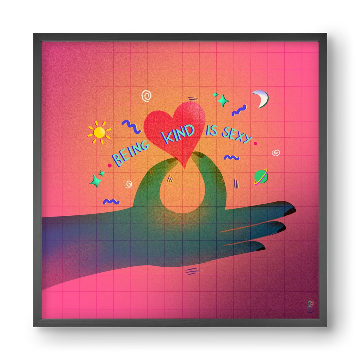 being kind is sexy, 40x40 cm (40x40 cm), Fekete keret