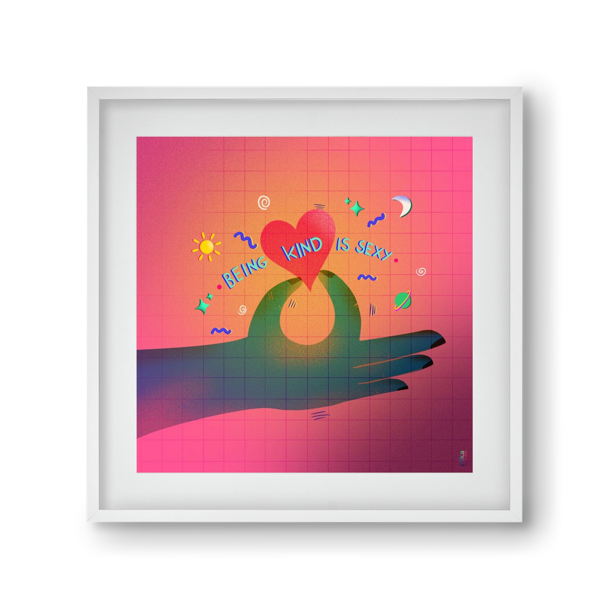 being kind is sexy, 30x30 cm (20x20 cm), Fehér keret, paszpartuval