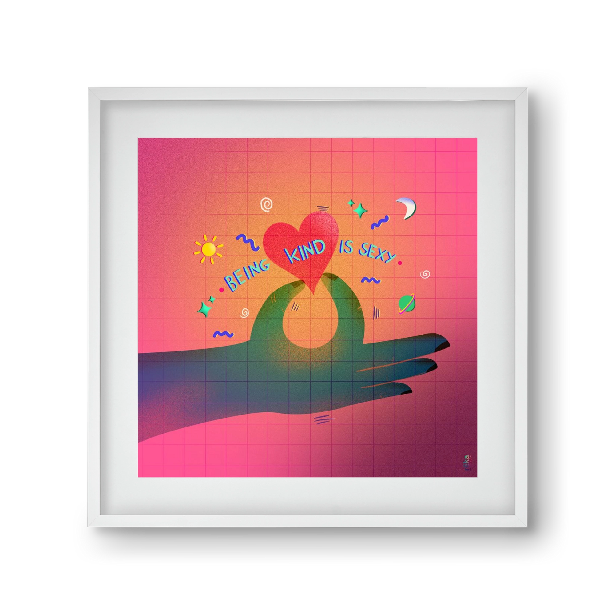 being kind is sexy, 30x30 cm (20x20 cm), Fehér keret, paszpartuval