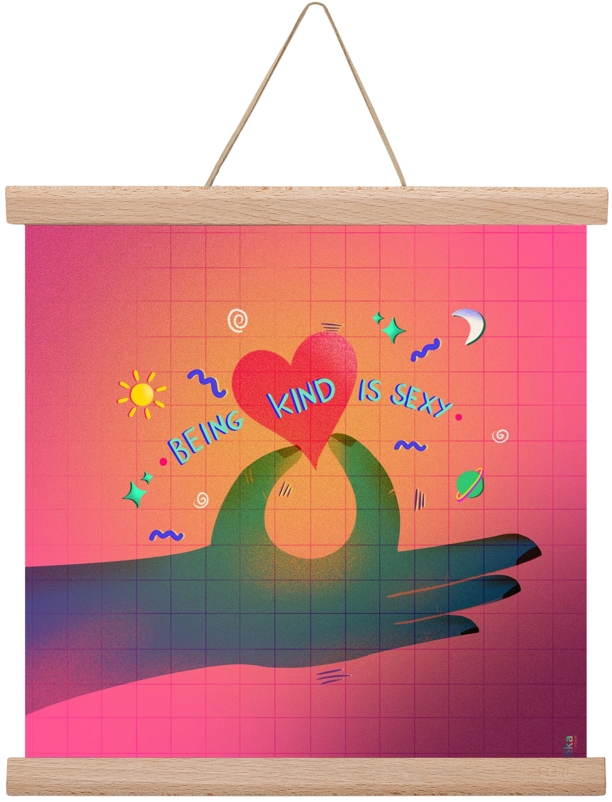being kind is sexy, 30x30 cm (30x30 cm), Tölgy akasztó