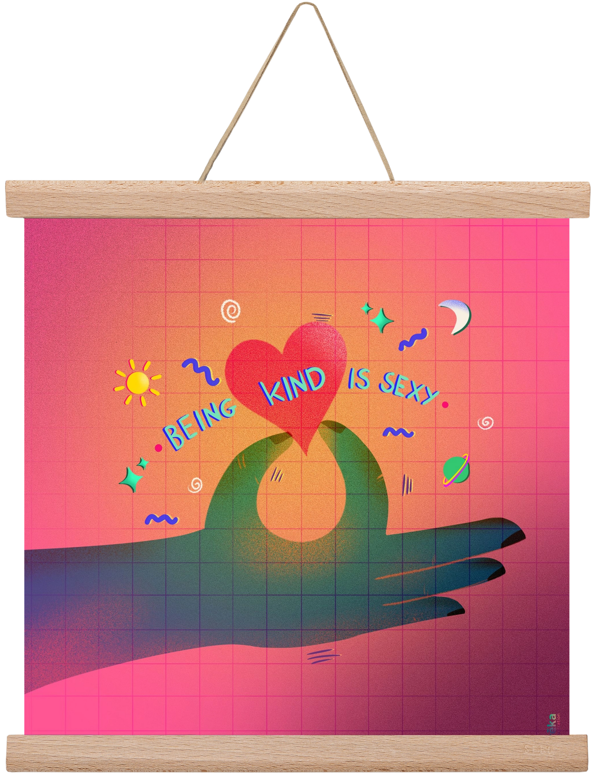 being kind is sexy, 30x30 cm (30x30 cm), Tölgy akasztó