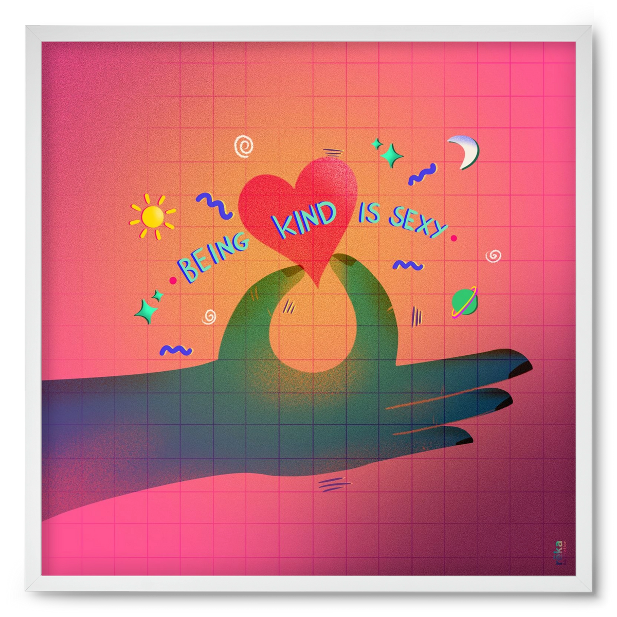 being kind is sexy, 50x50 cm (50x50 cm), Fehér keret