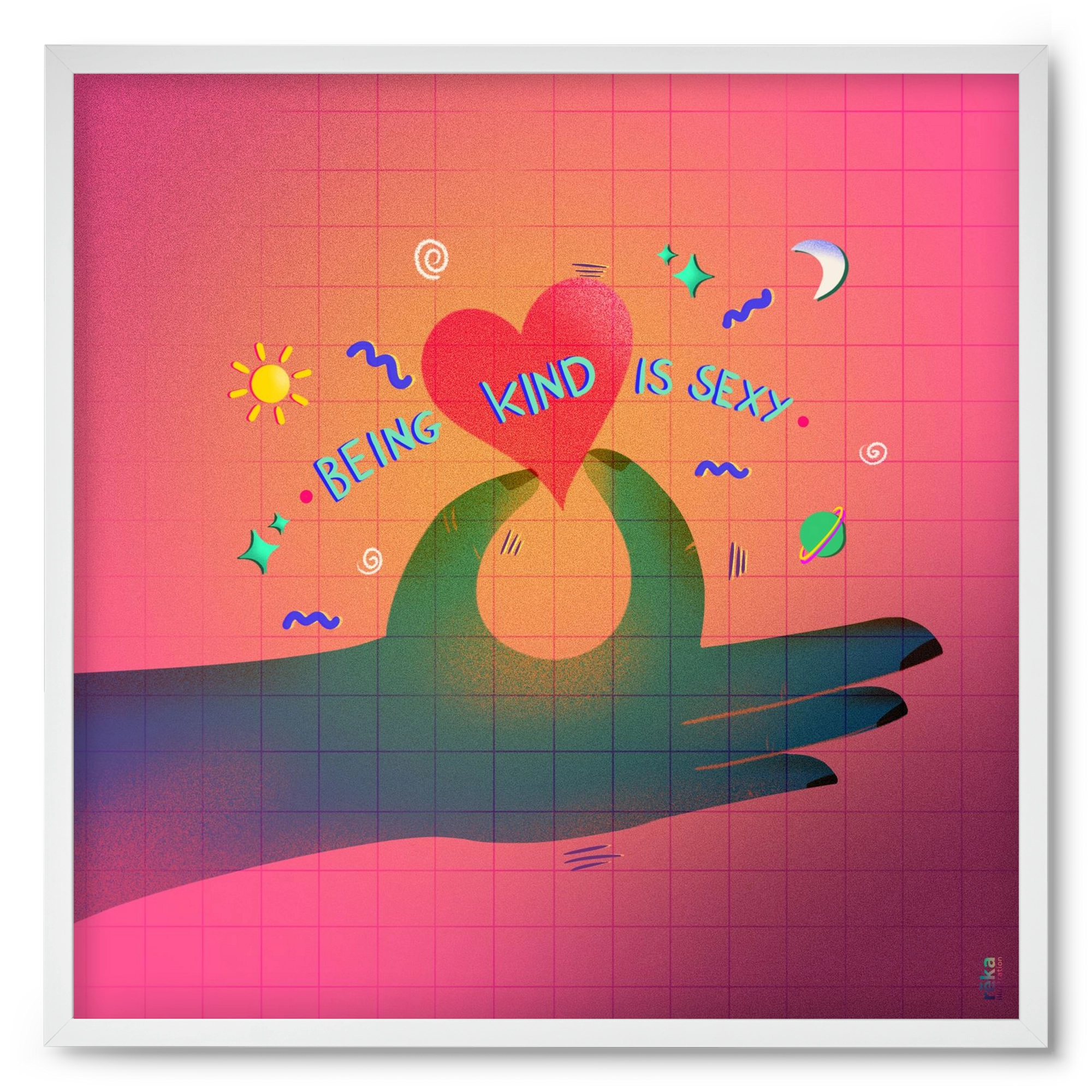 being kind is sexy, 50x50 cm (50x50 cm), Fehér keret