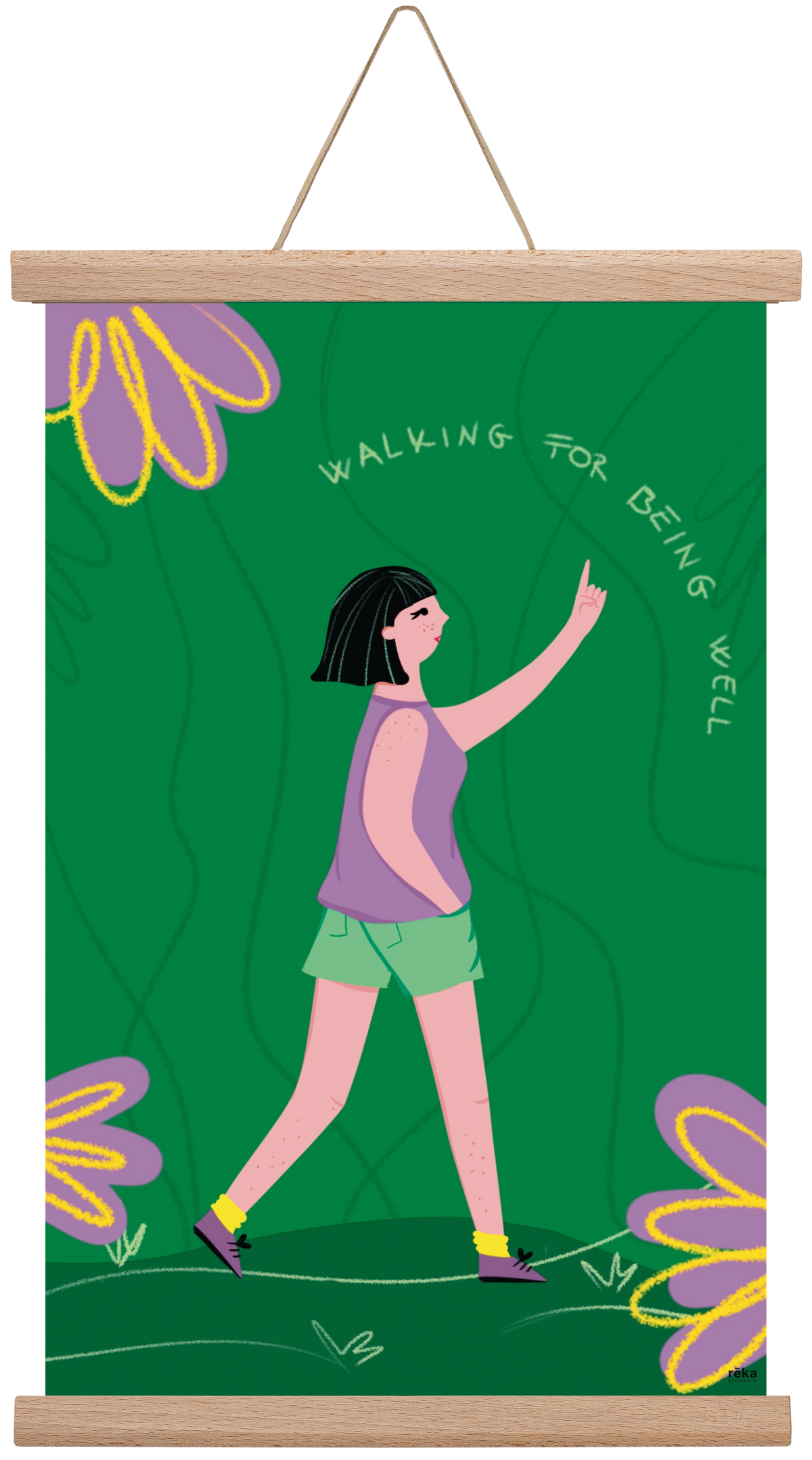 walking, 30x45 cm (30x45 cm), Tölgy akasztó