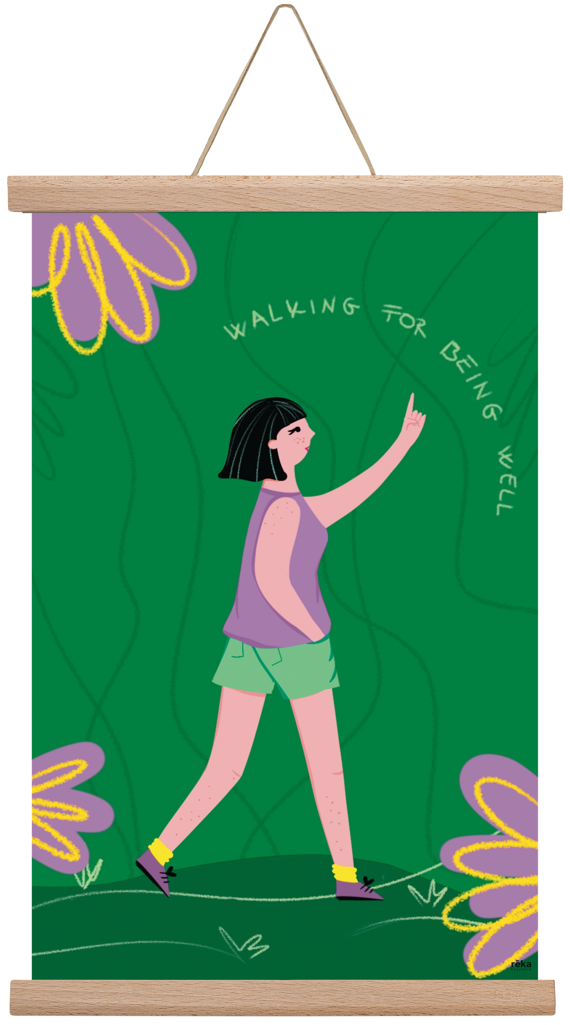 walking, 30x45 cm (30x45 cm), Tölgy akasztó