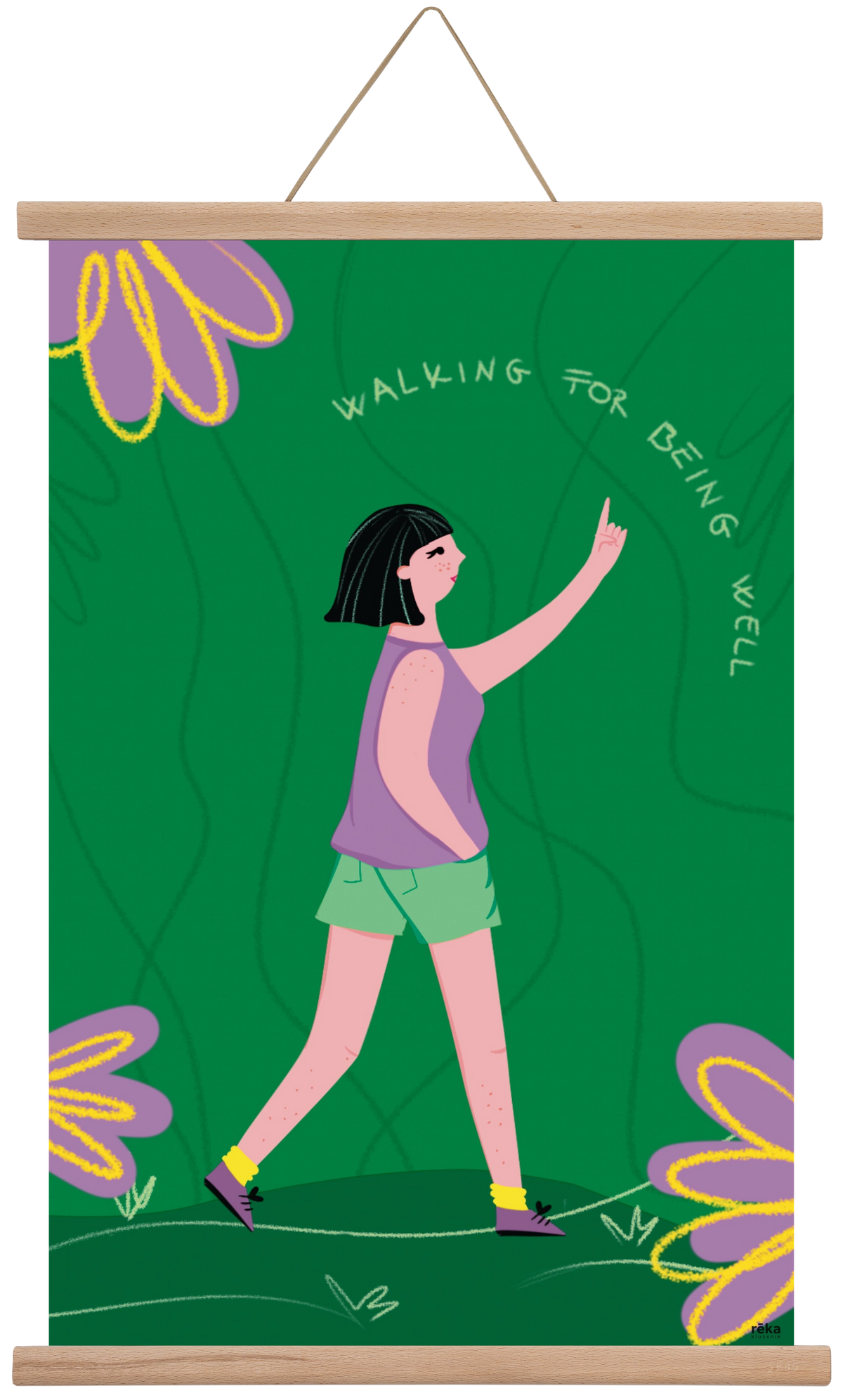 walking, 40x60 cm (40x60 cm), Tölgy akasztó