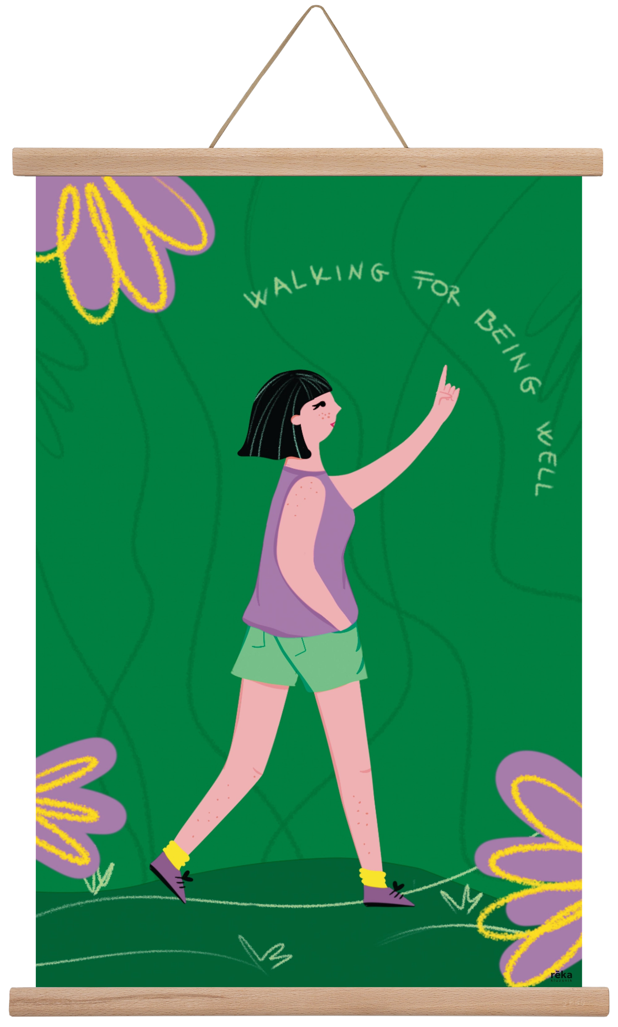 walking, 40x60 cm (40x60 cm), Tölgy akasztó