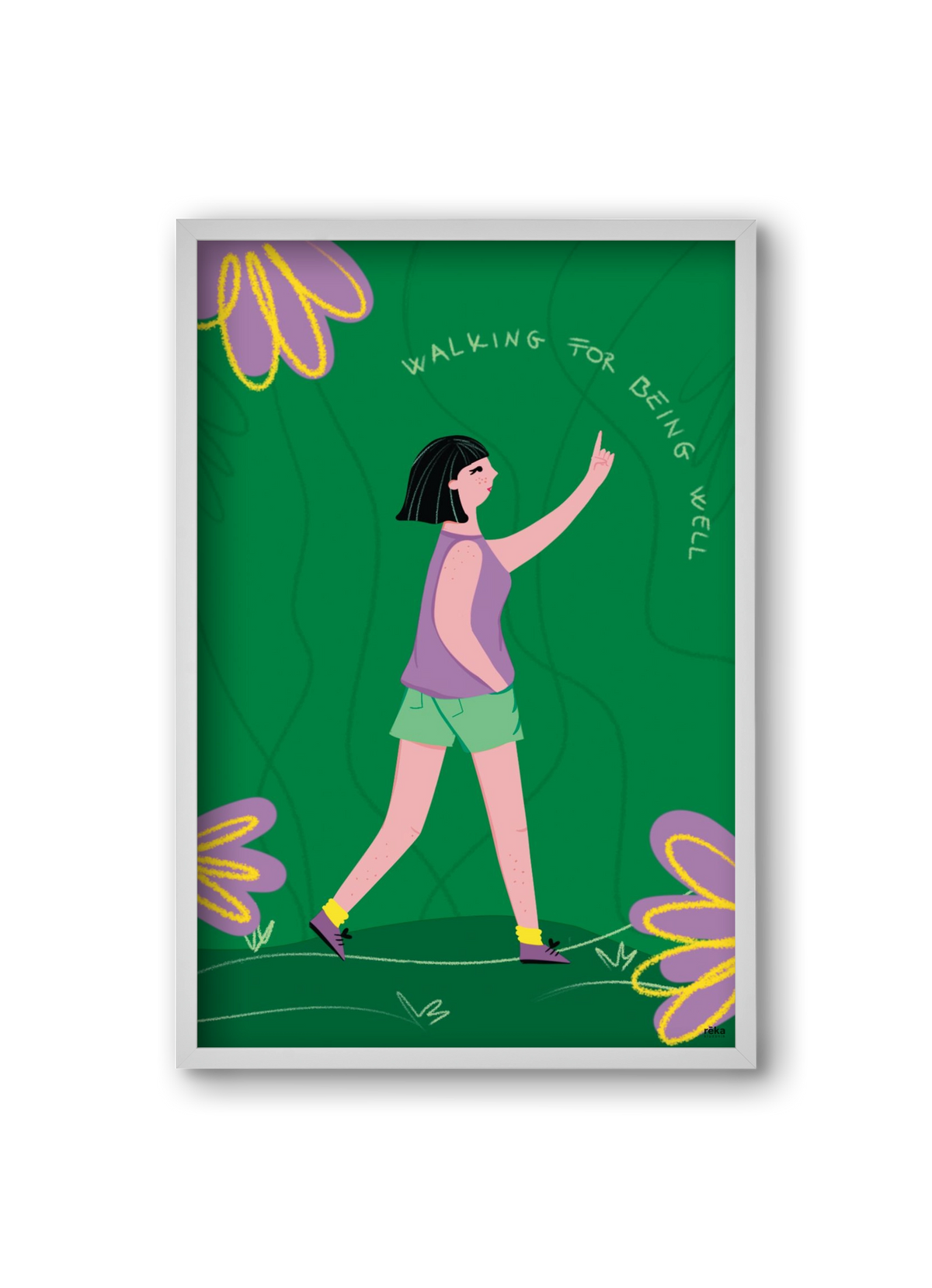 walking, 20x30 cm (20x30 cm), Fehér keret