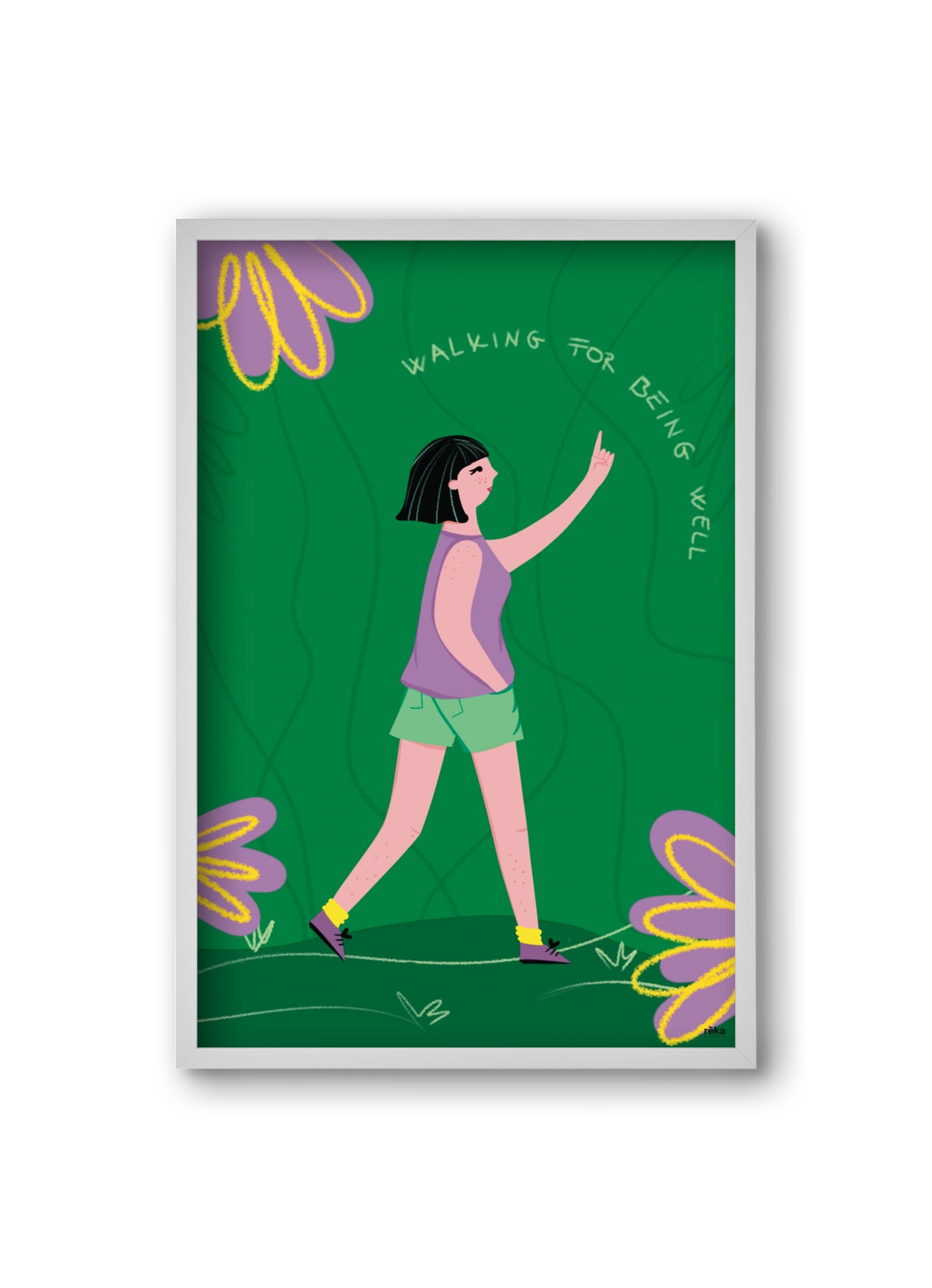 walking, 20x30 cm (20x30 cm), Fehér keret