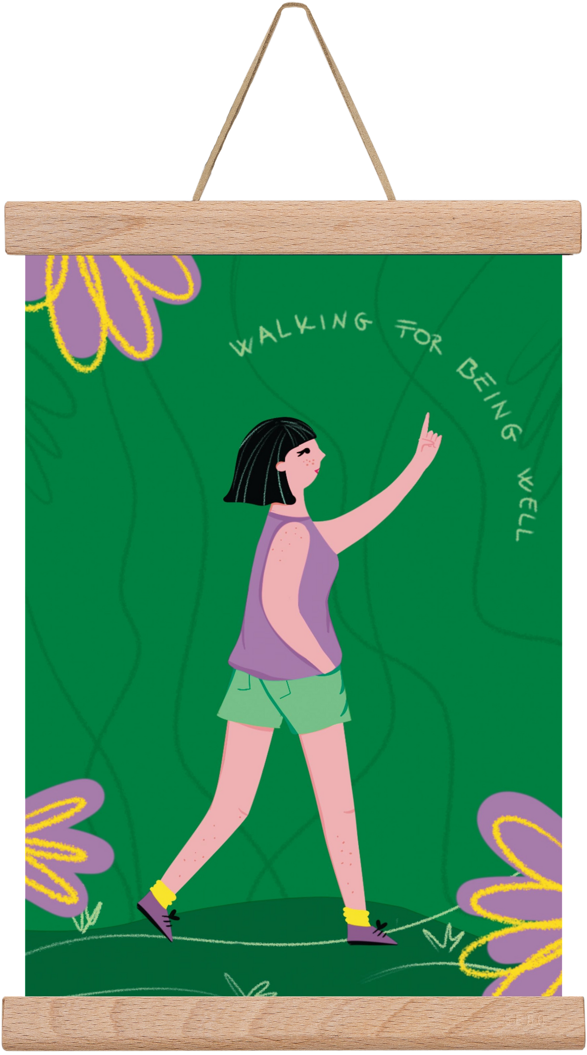 walking, 20x30 cm (20x30 cm), Tölgy akasztó