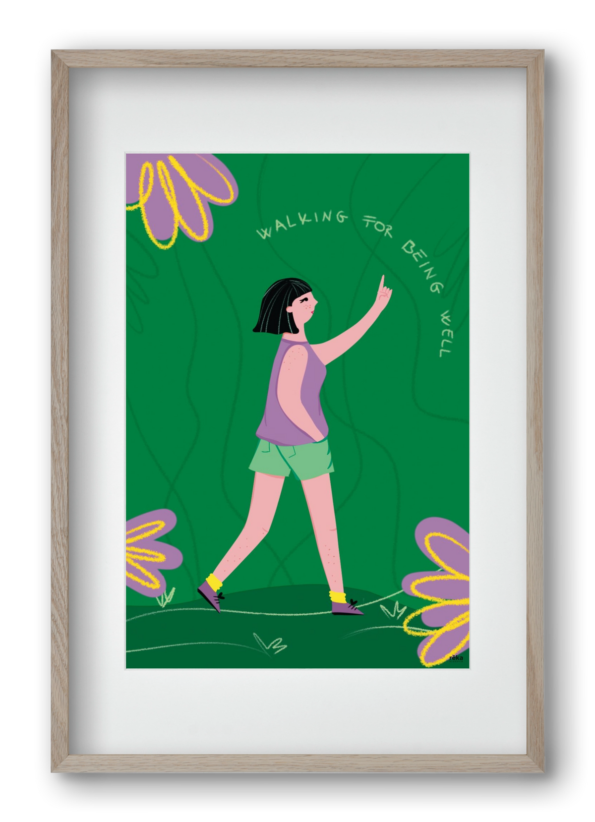 walking, 40x60 cm (30x45 cm), Tölgy keret, paszpartuval