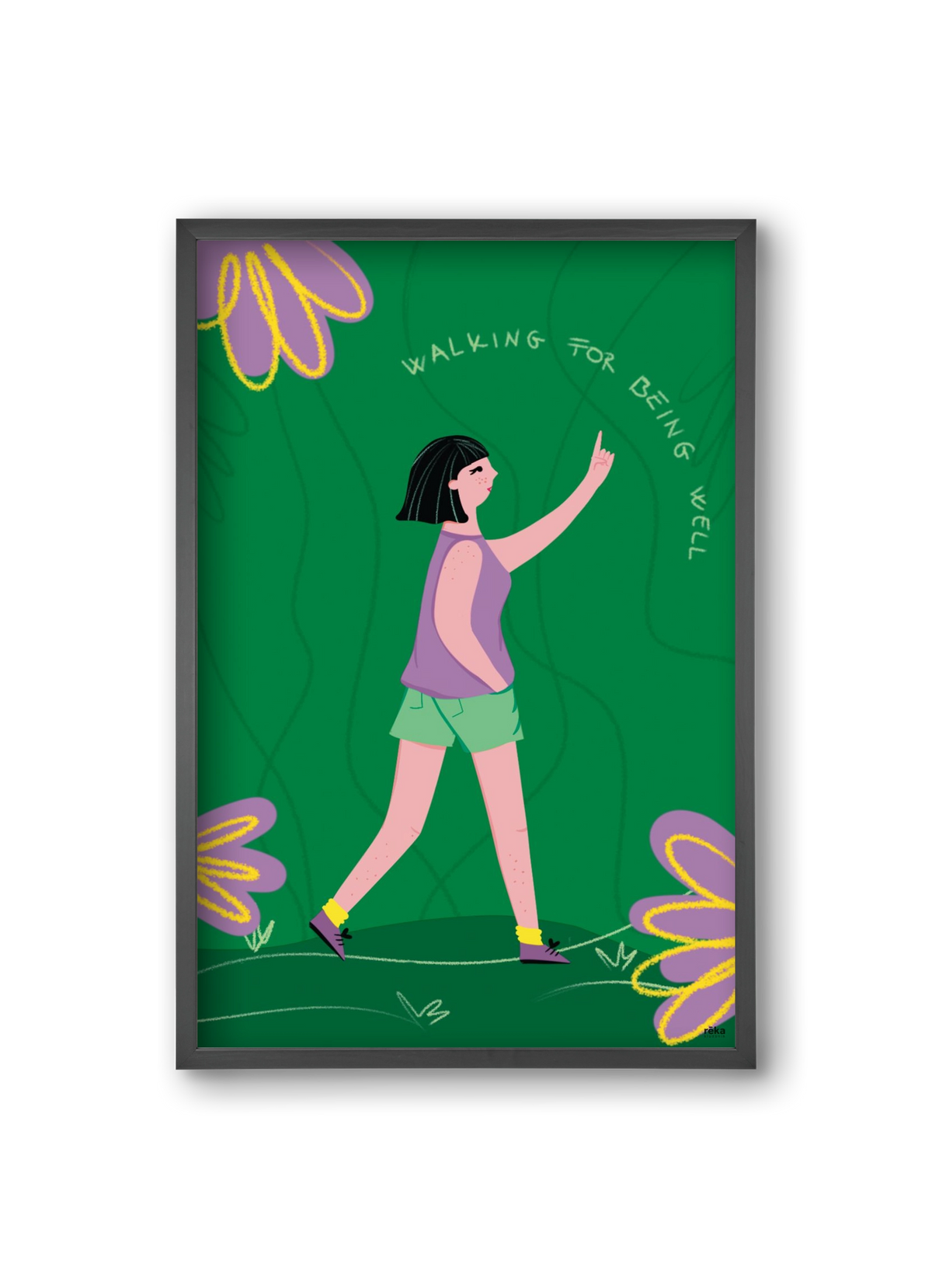 walking, 20x30 cm (20x30 cm), Fekete keret