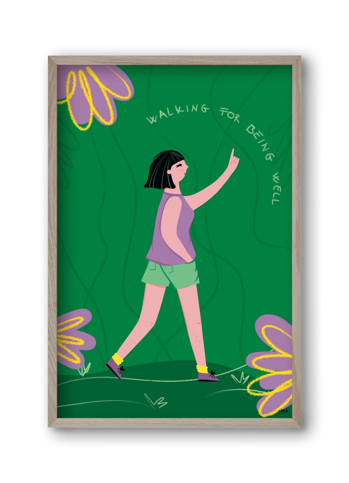 walking, 30x45 cm (30x45 cm), Tölgy keret