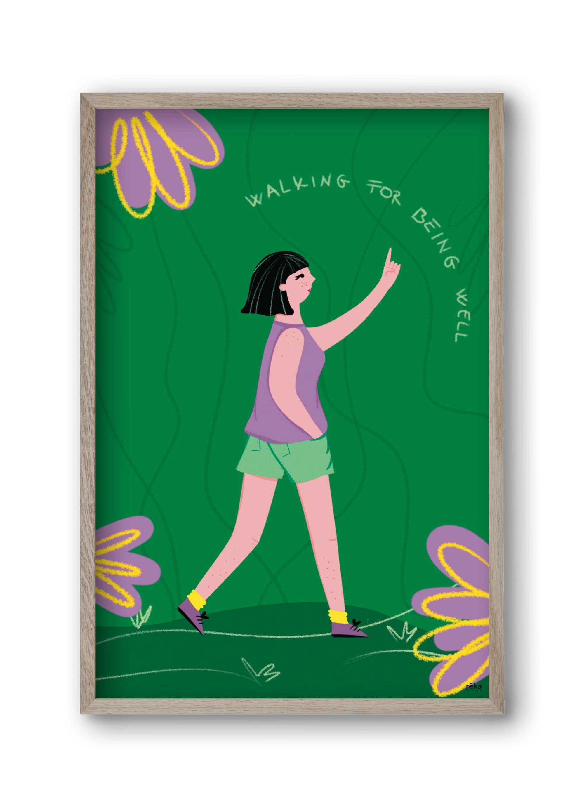 walking, 30x45 cm (30x45 cm), Tölgy keret
