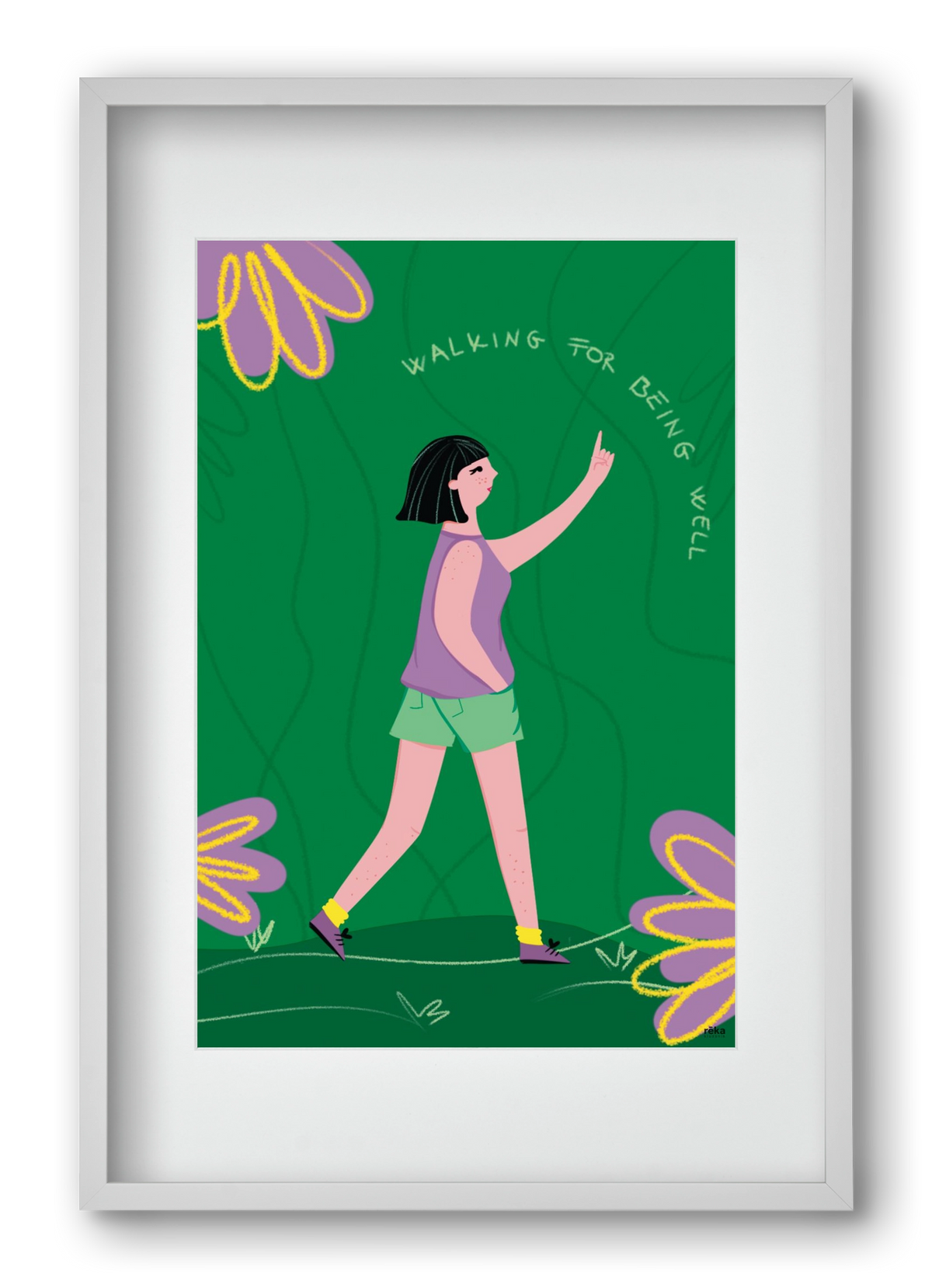 walking, 40x60 cm (30x45 cm), Fehér keret, paszpartuval