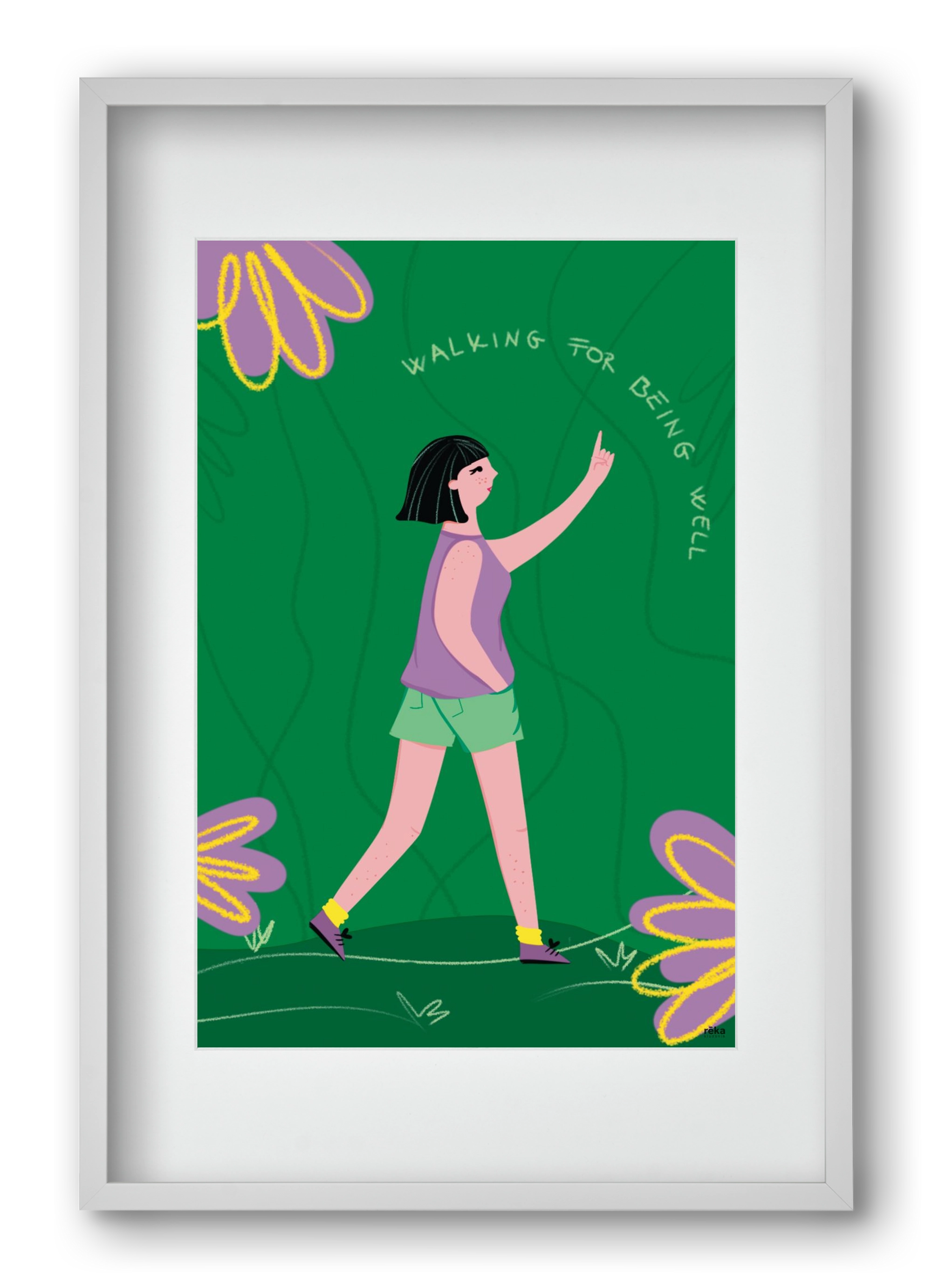 walking, 40x60 cm (30x45 cm), Fehér keret, paszpartuval