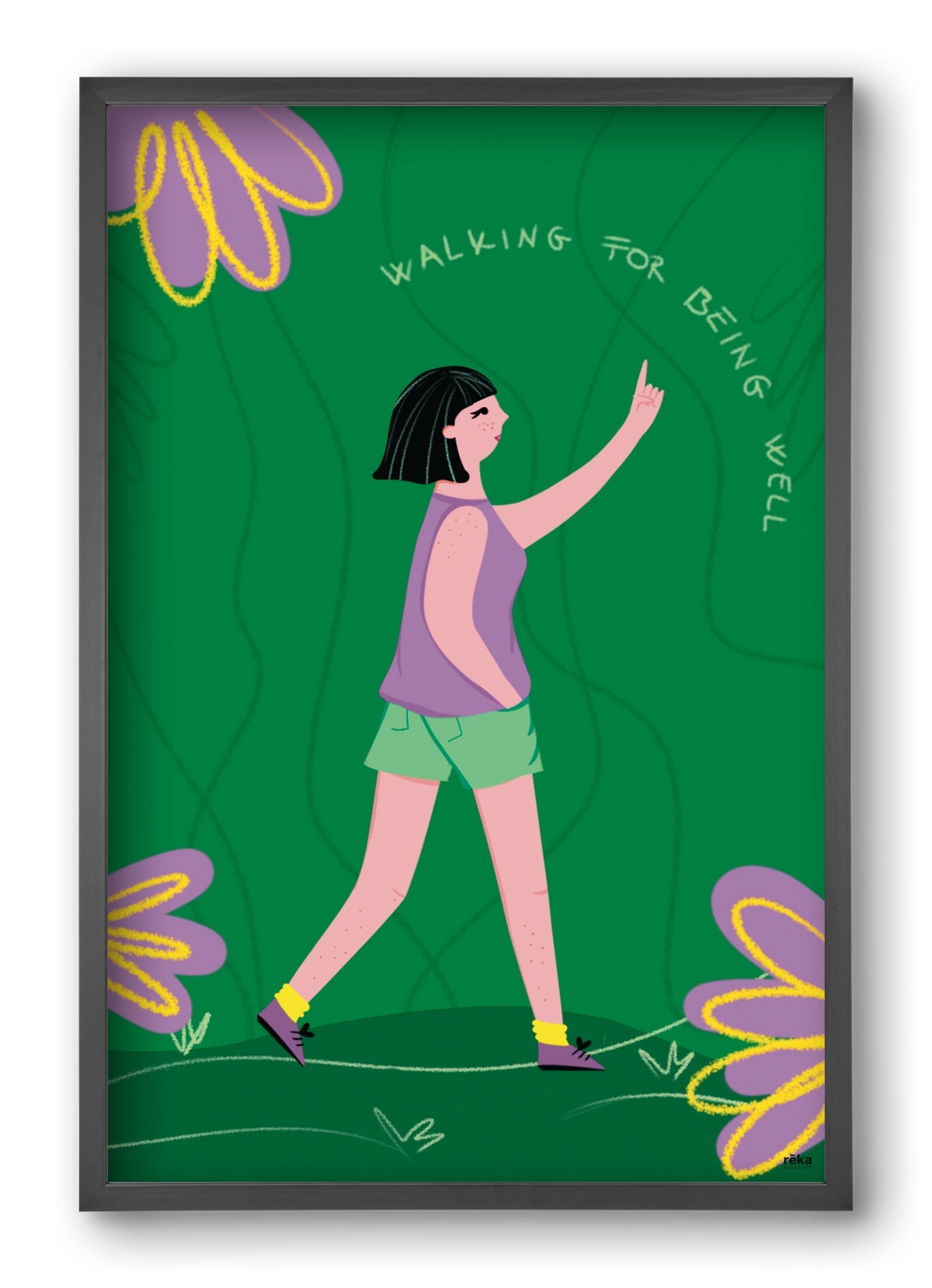 walking, 40x60 cm (40x60 cm), Fekete keret