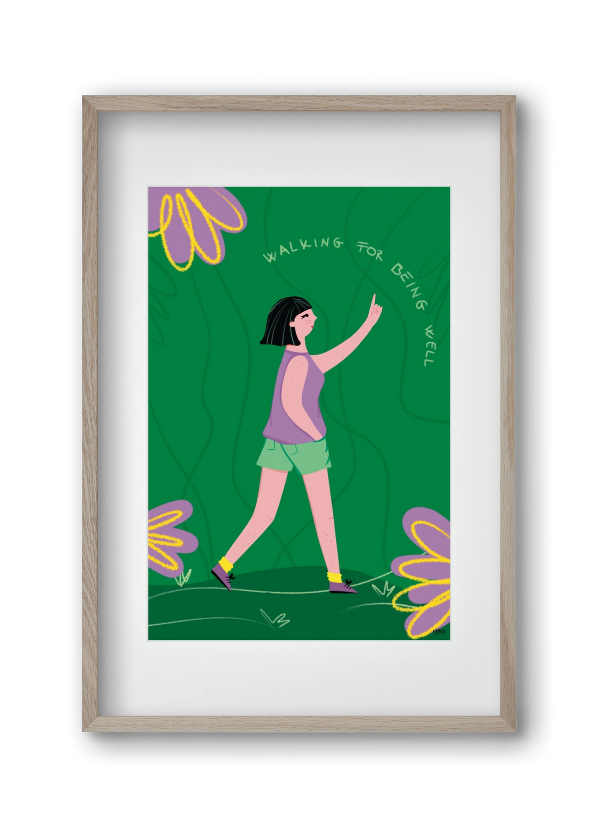 walking, 30x45 cm (20x30 cm), Tölgy keret, paszpartuval