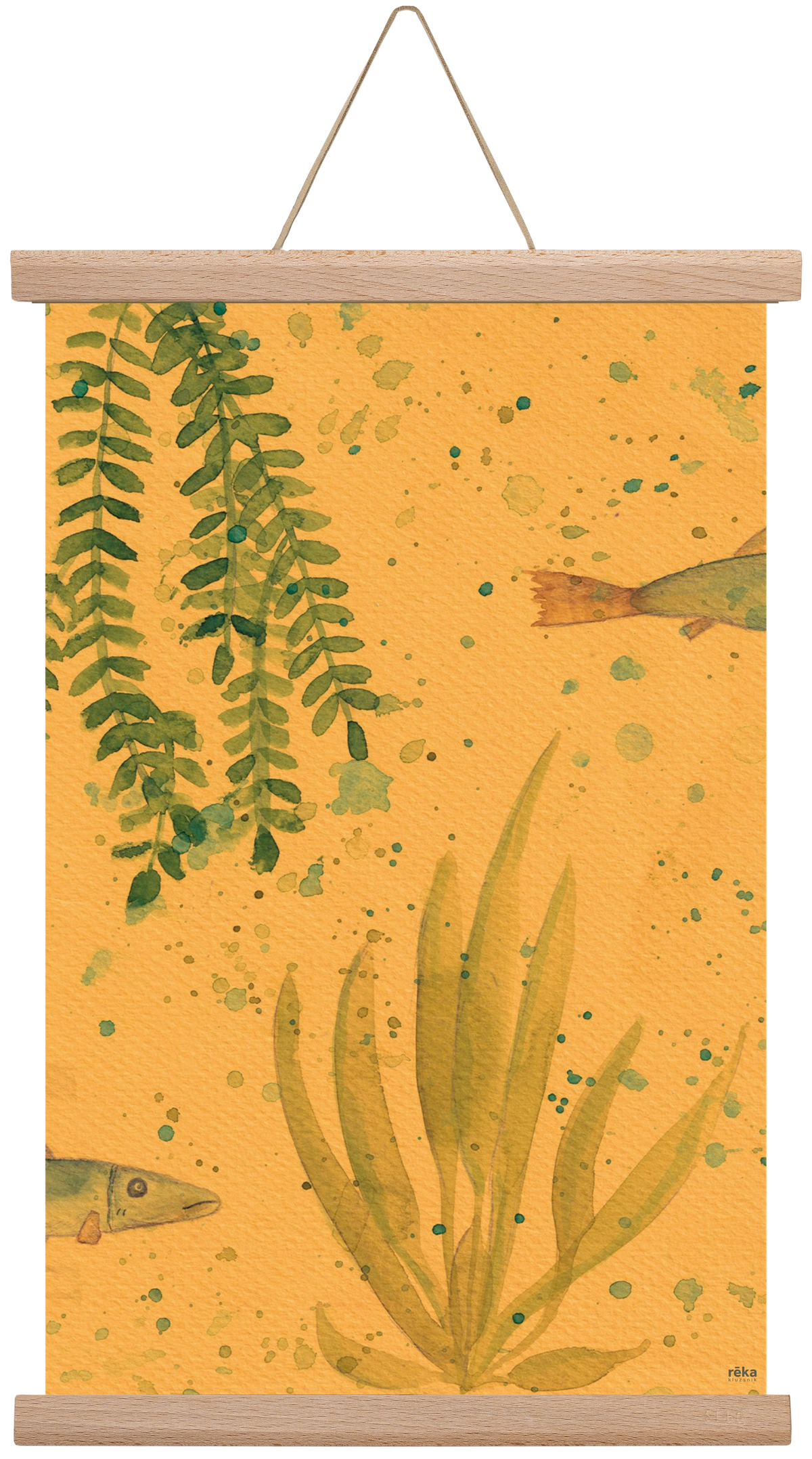 long fish, 30x45 cm (30x45 cm), Tölgy akasztó