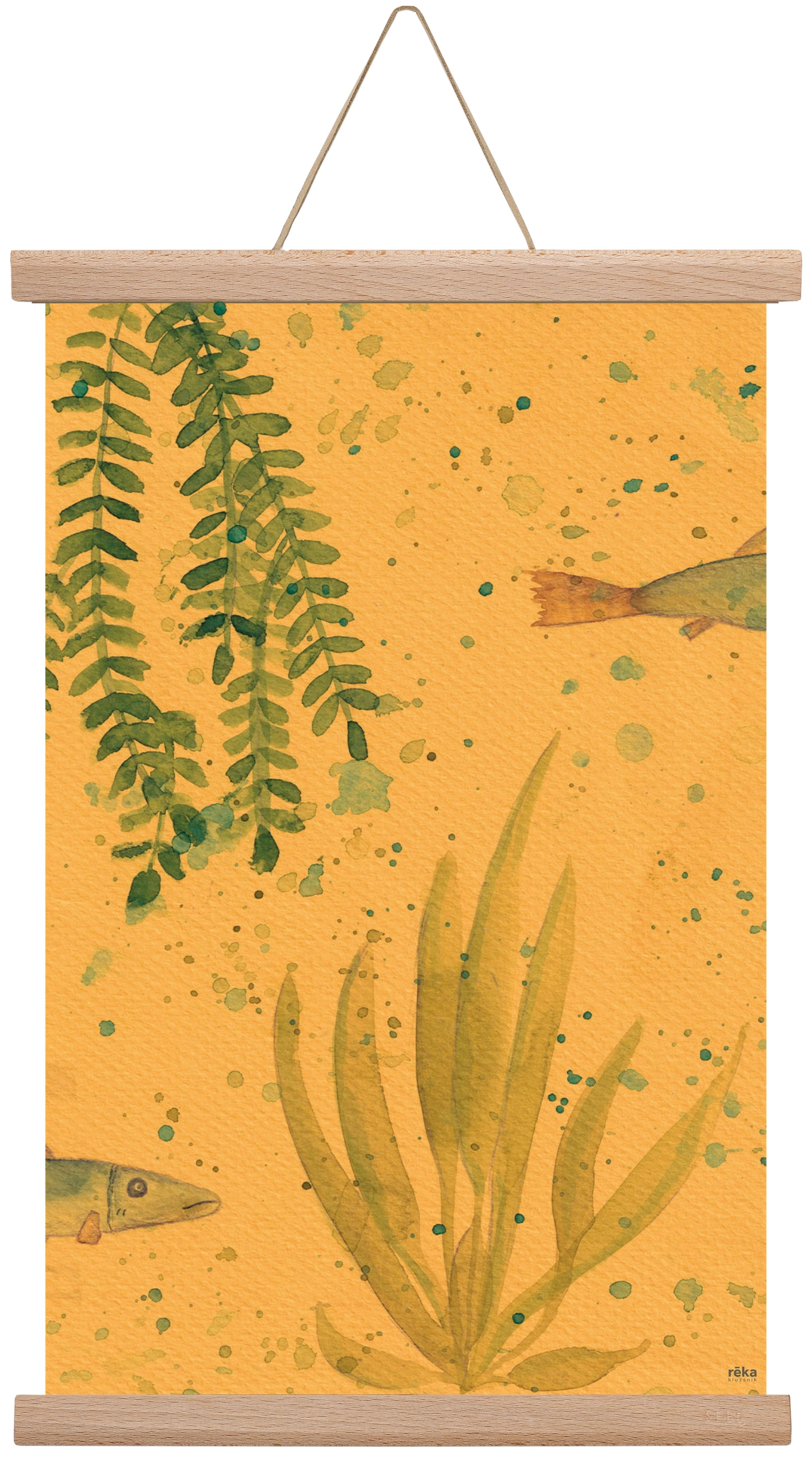 long fish, 30x45 cm (30x45 cm), Tölgy akasztó