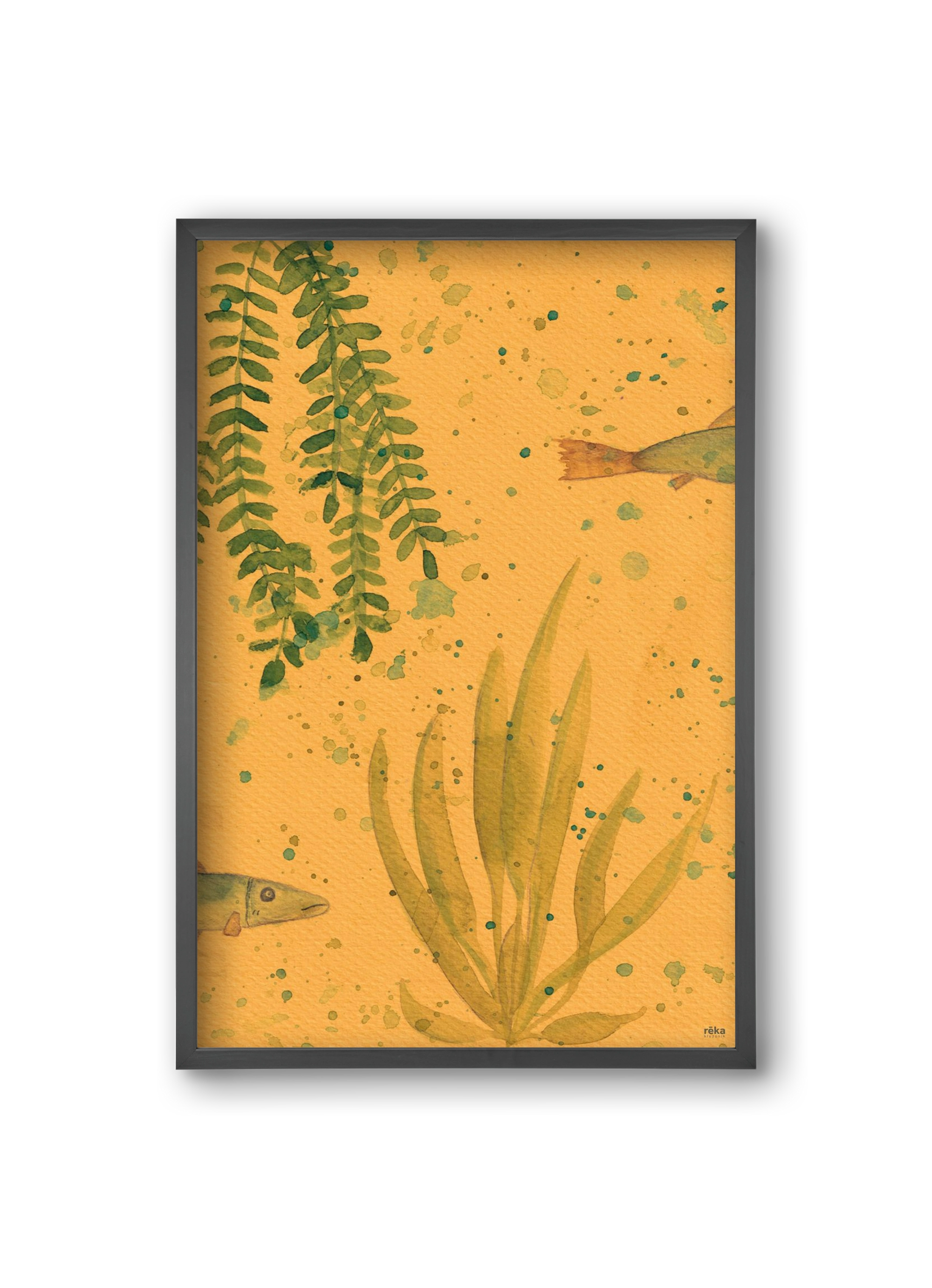 long fish, 20x30 cm (20x30 cm), Fekete keret