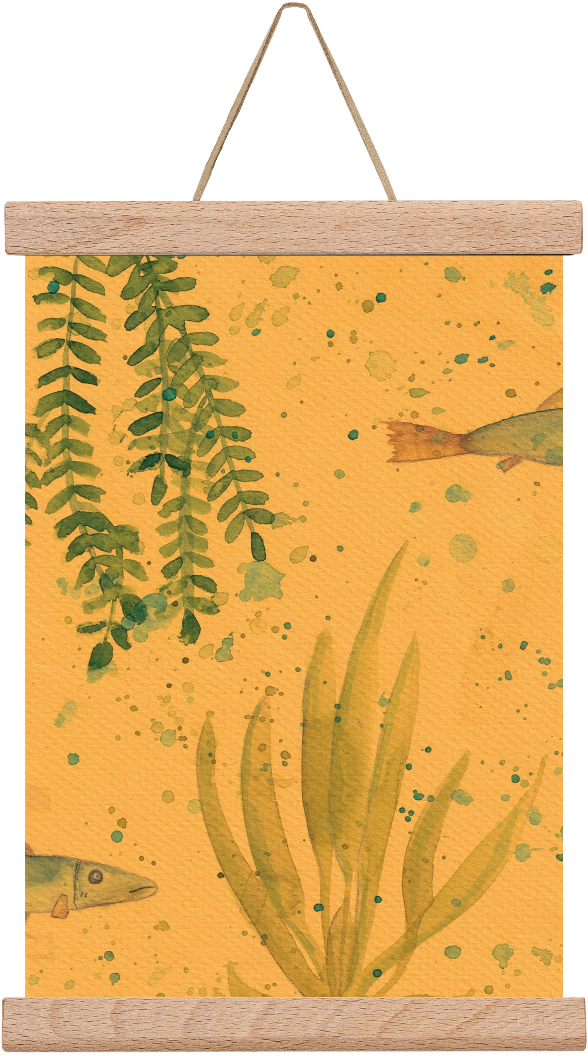 long fish, 20x30 cm (20x30 cm), Tölgy akasztó